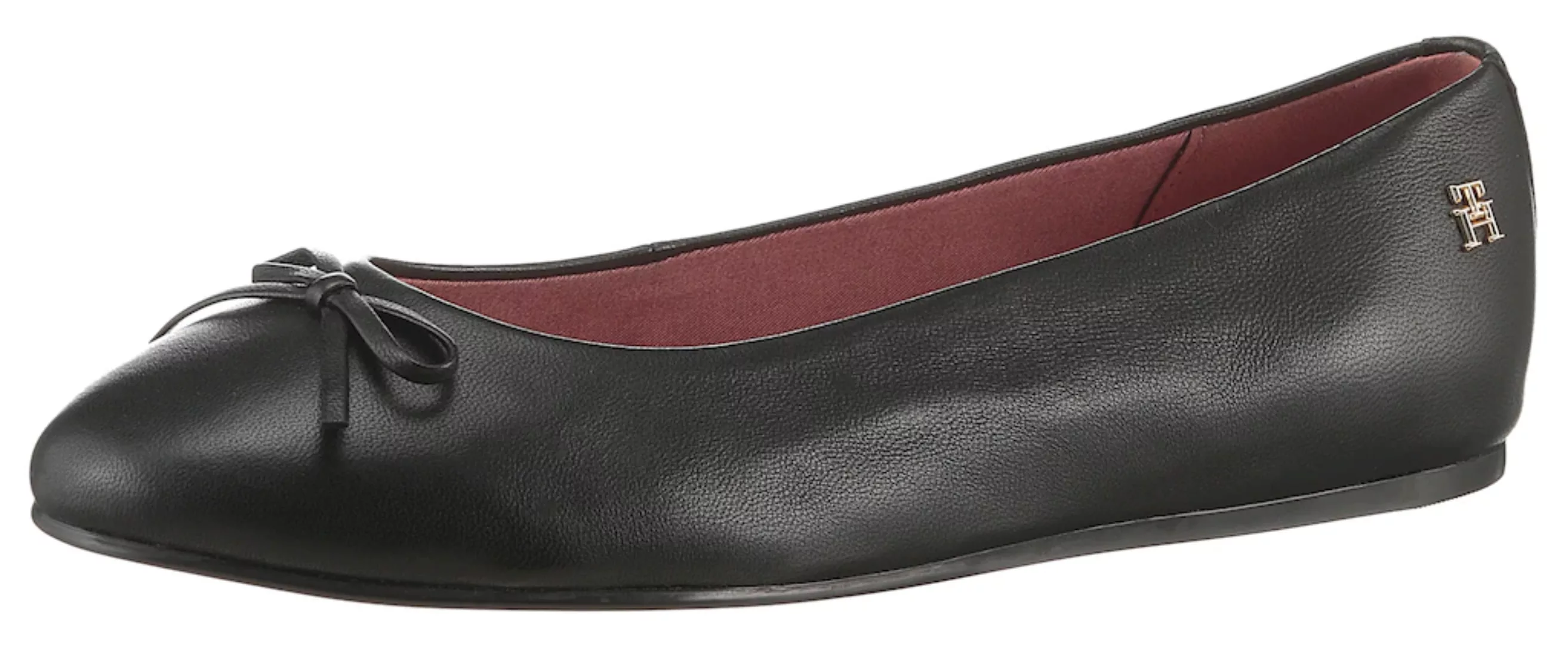 Tommy Hilfiger Ballerina "BALLERINA LEATHER FLAT BOW", Slipper, Schlupfschu günstig online kaufen