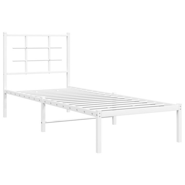 vidaXL Bett Metallbett ohne Matratze mit Kopfteil Weiß 75x190 cm günstig online kaufen