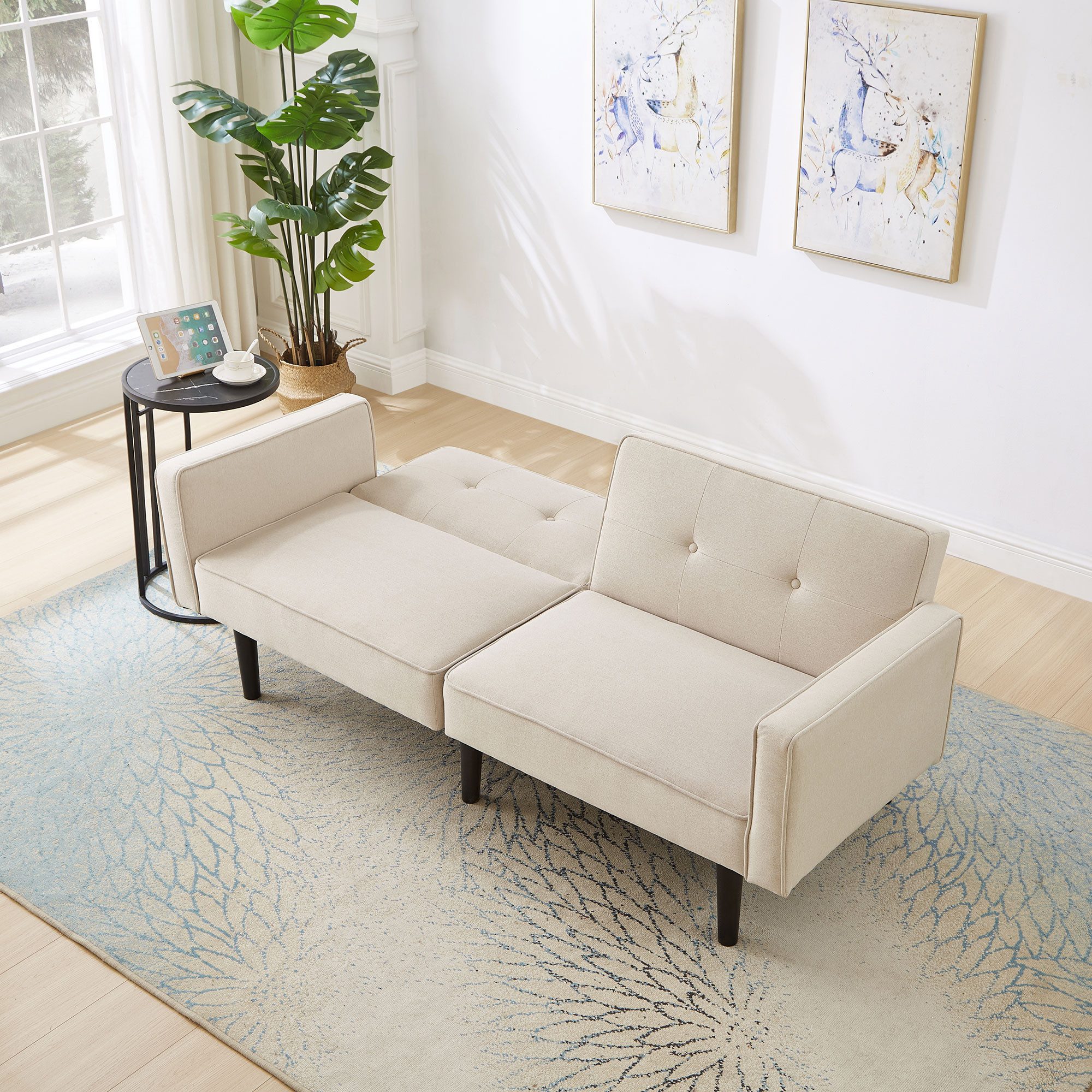 OKWISH Schlafsofa Multifunktionales verstellbares Sofabett, 2-in-1-Sofabett günstig online kaufen