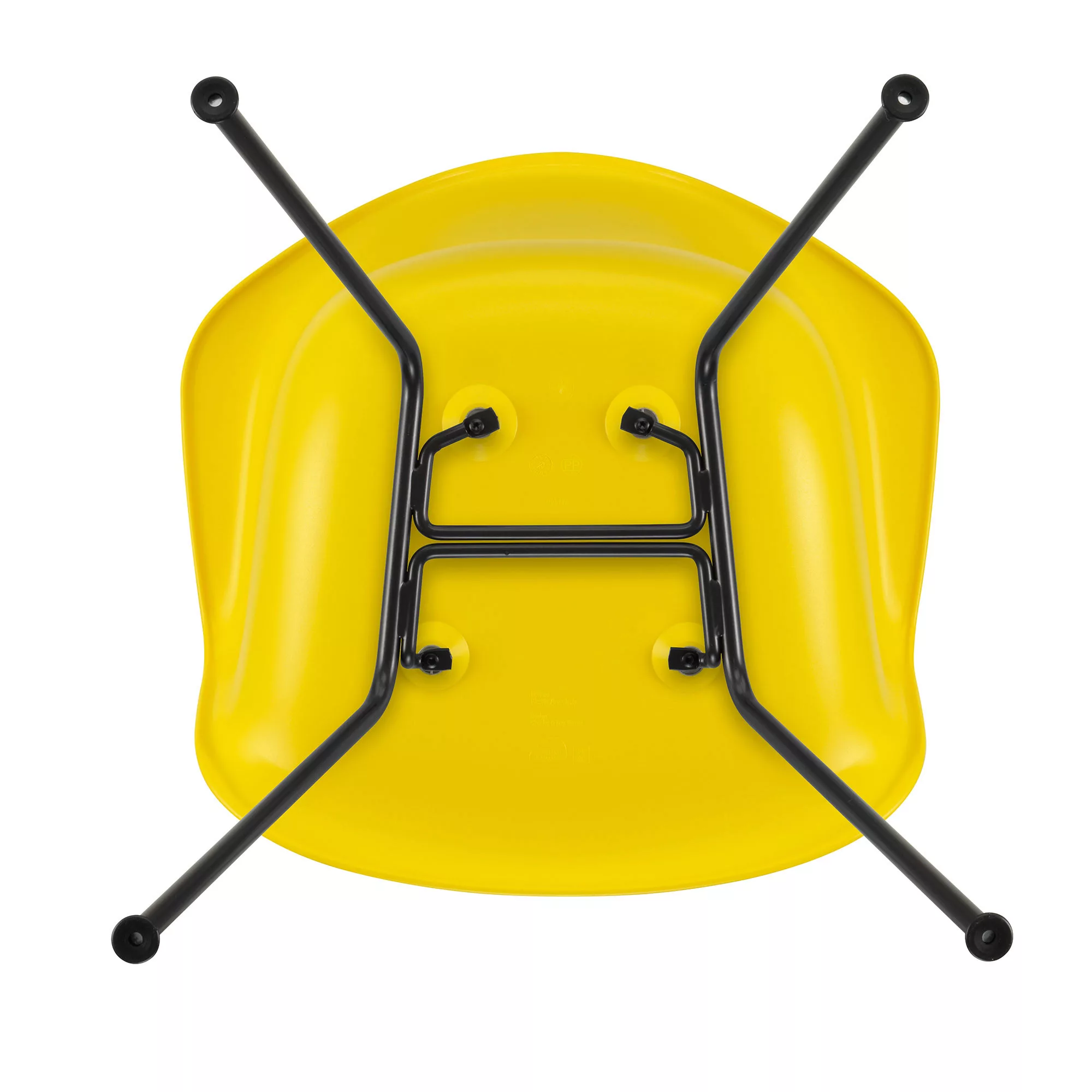 Vitra - Eames Plastic Chair DAX Gestell schwarz - sunlight/Sitzschale Polyp günstig online kaufen