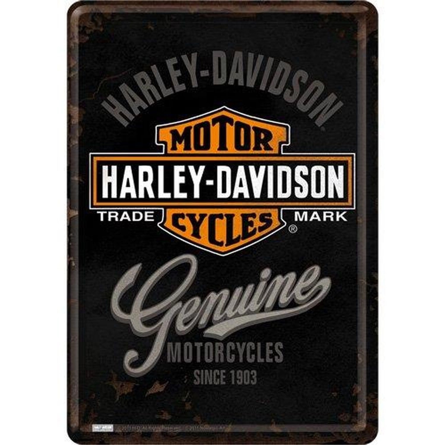 Nostalgic-Art Blechpostkarte - Harley-Davidson - Genuine Logo günstig online kaufen