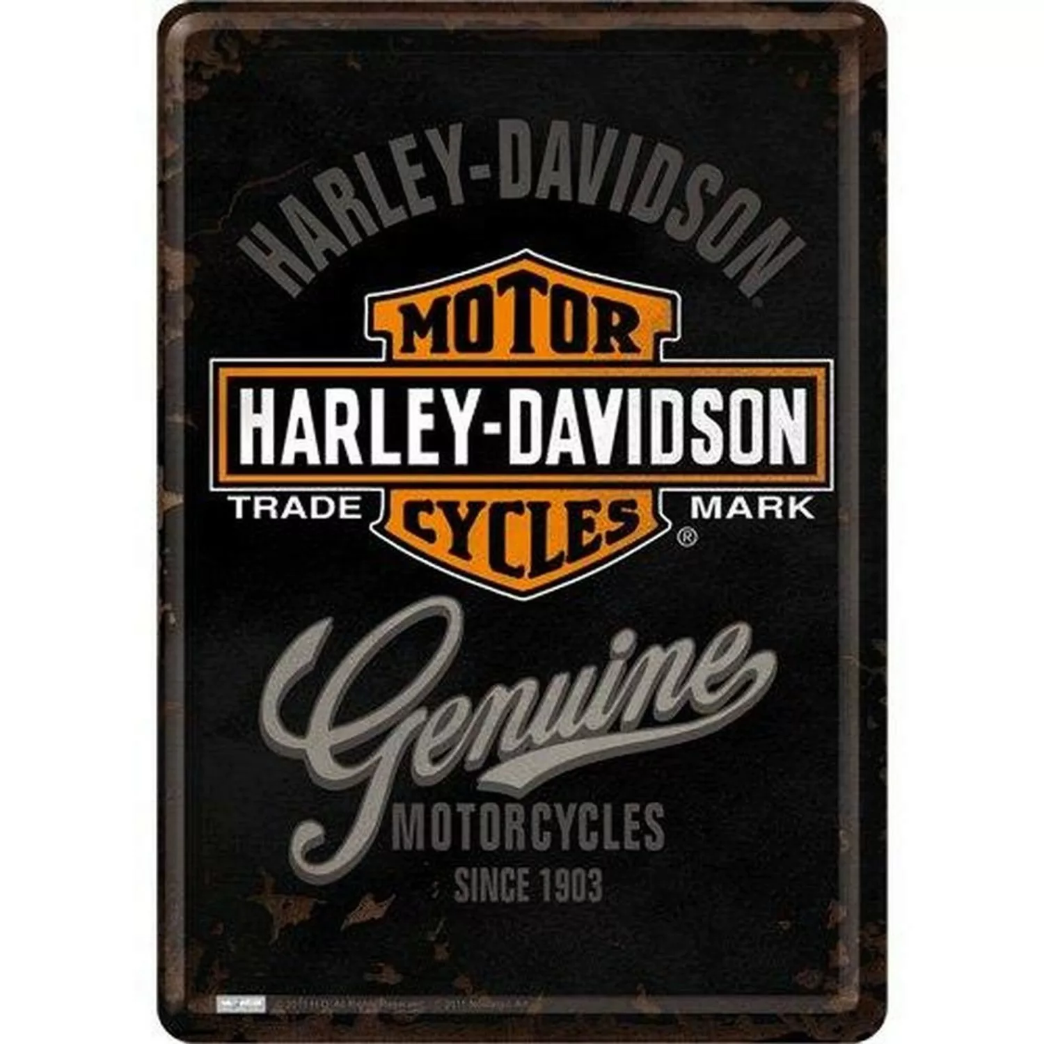 Nostalgic-Art Blechpostkarte - Harley-Davidson - Genuine Logo günstig online kaufen