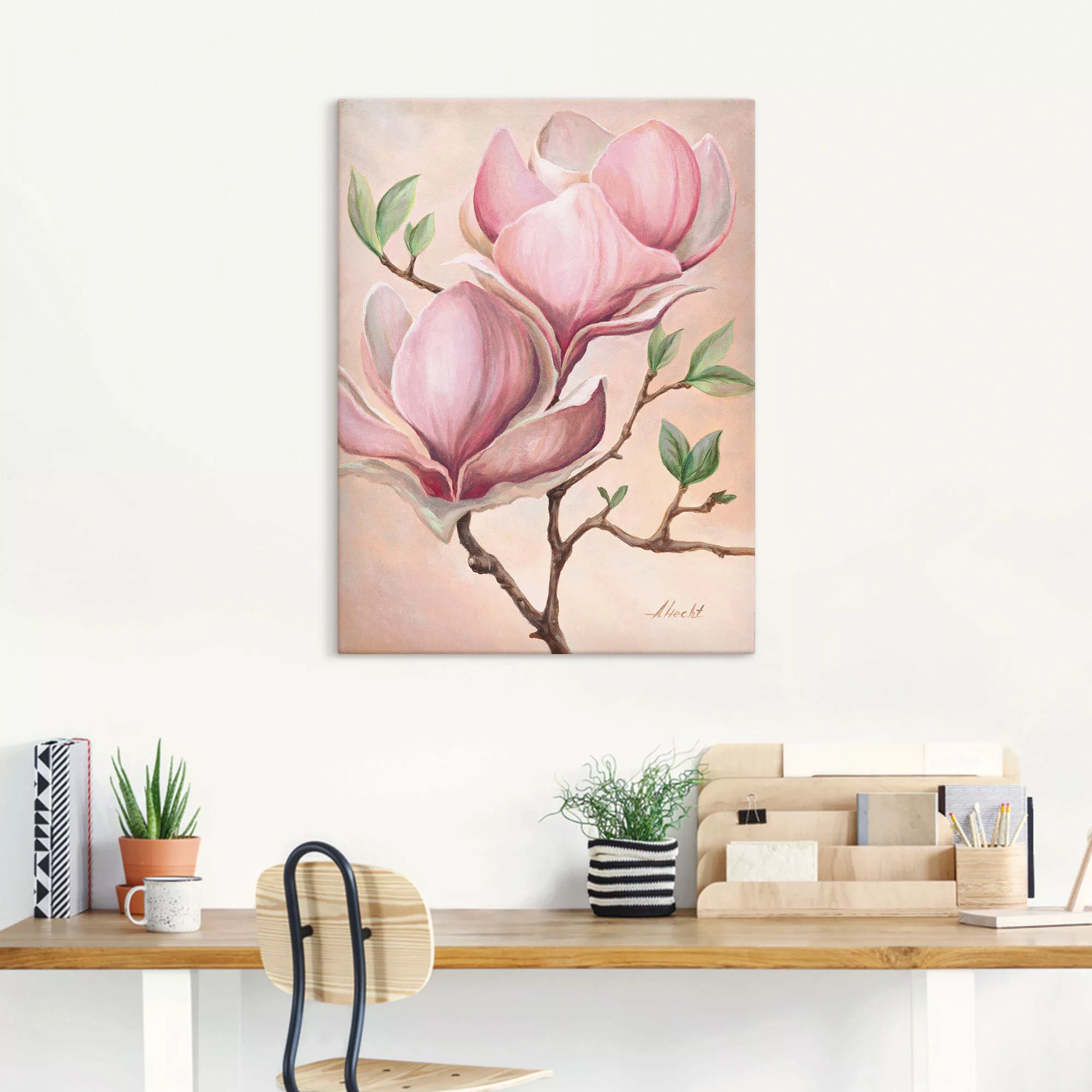 Artland Wandbild "Magnolienblüten", Blumen, (1 St.), als Leinwandbild, Post günstig online kaufen