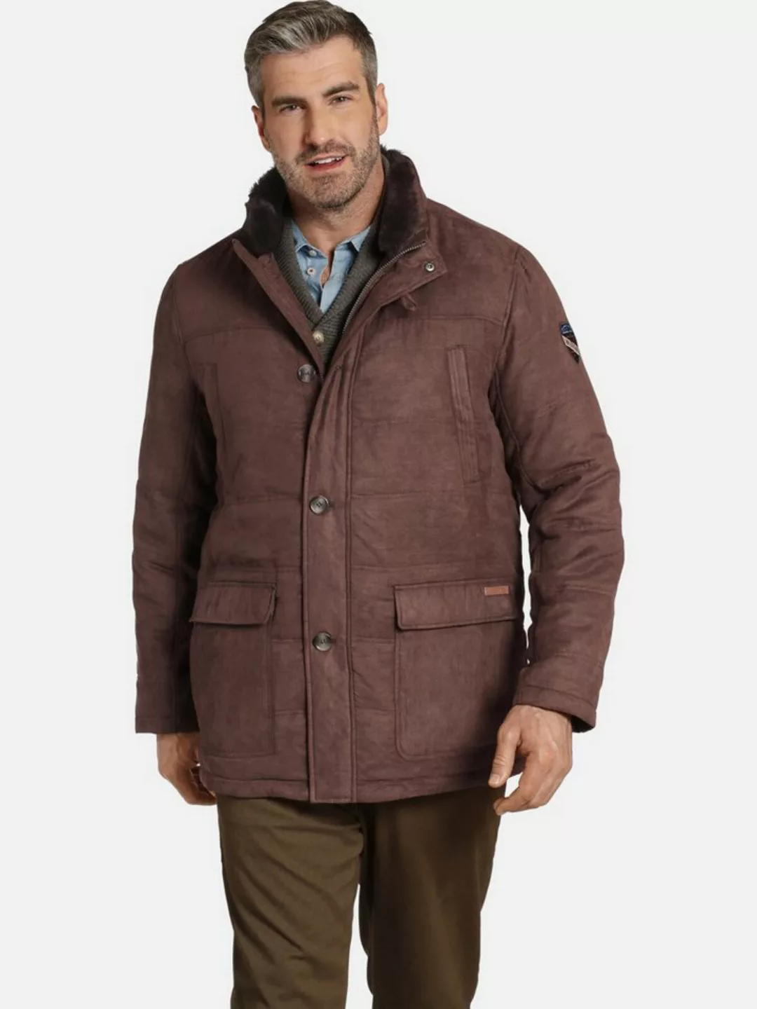 Charles Colby Outdoorjacke SIR IEUAN Steppjacke in Wildleder-Optik günstig online kaufen