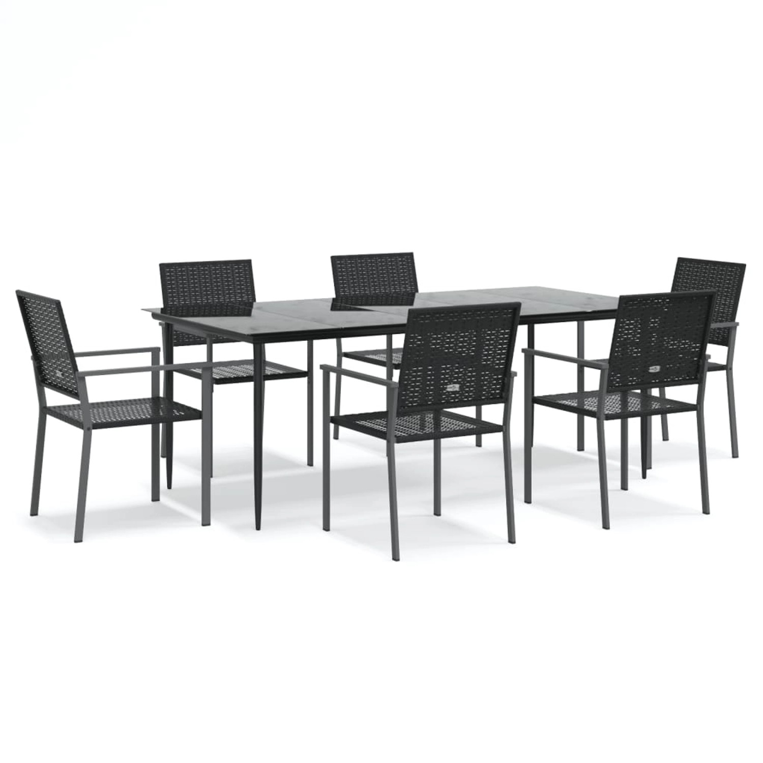 vidaXL 7-Tlg Garten-Essgruppe Poly Rattan und Stahl 3187015 günstig online kaufen