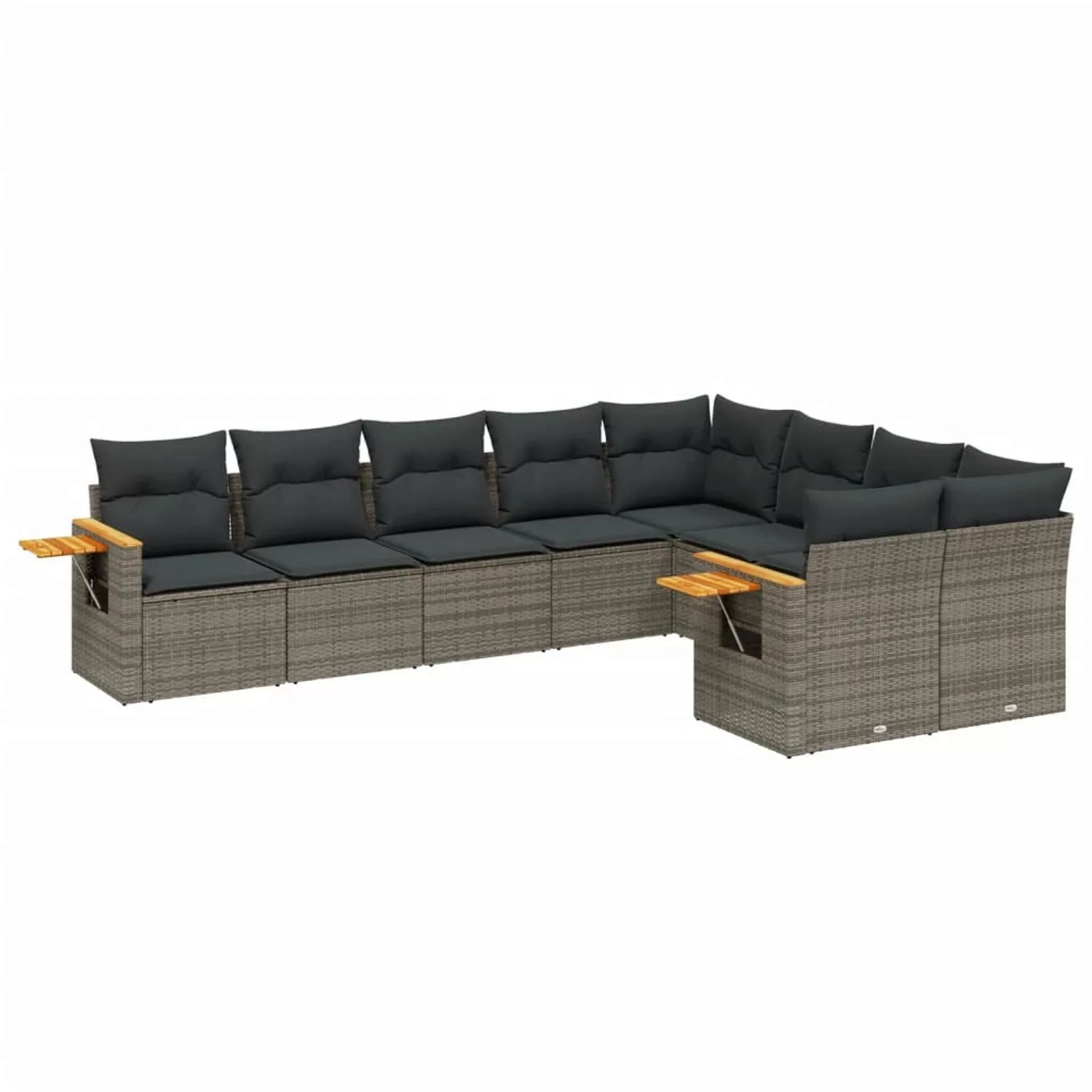 vidaXL 9-tlg Garten-Sofagarnitur mit Kissen Grau Poly Rattan Modell 70 günstig online kaufen