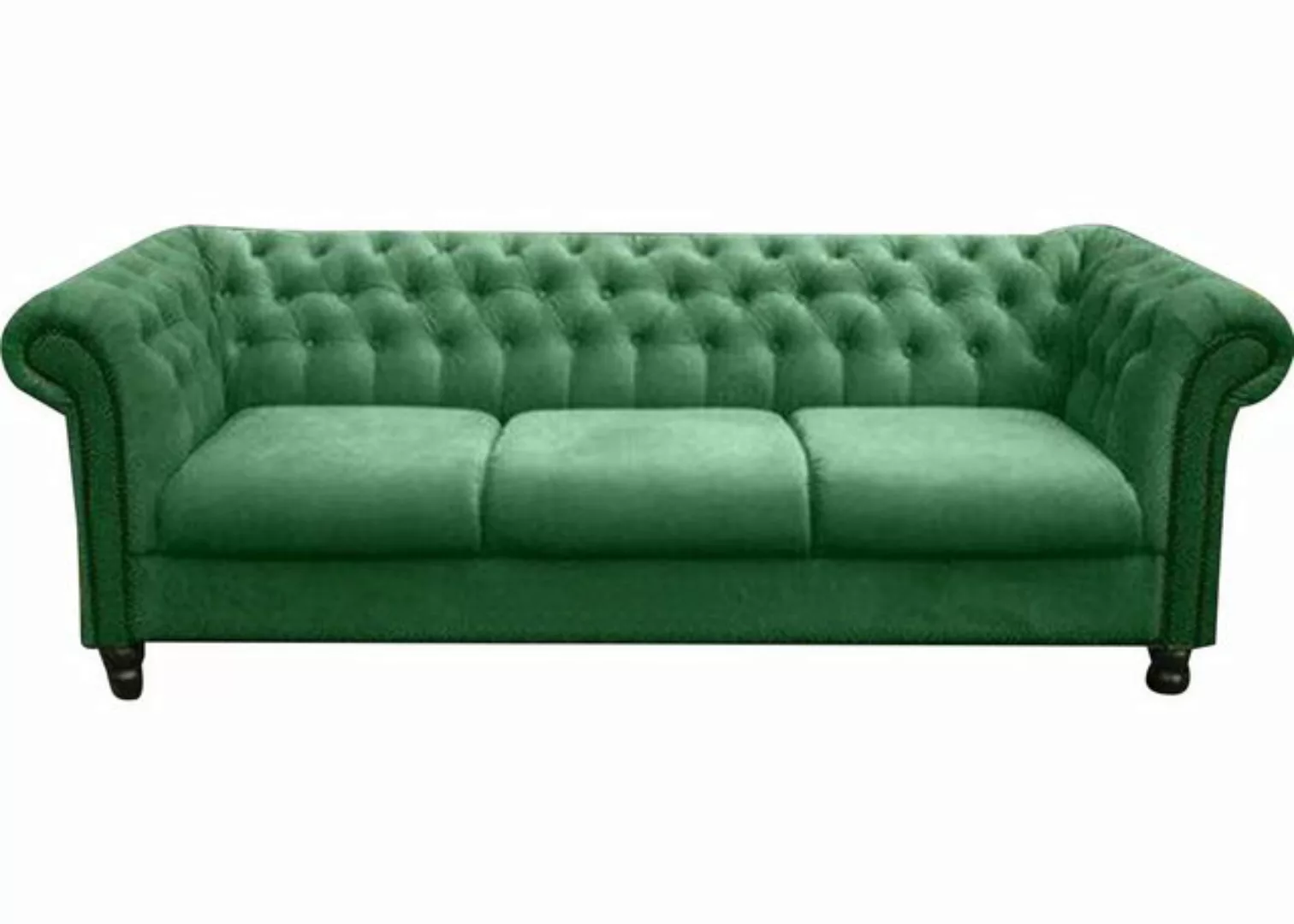 JVmoebel Chesterfield-Sofa Dreisitzer Stoff Wohnzimmer Weiss Design Sofa So günstig online kaufen