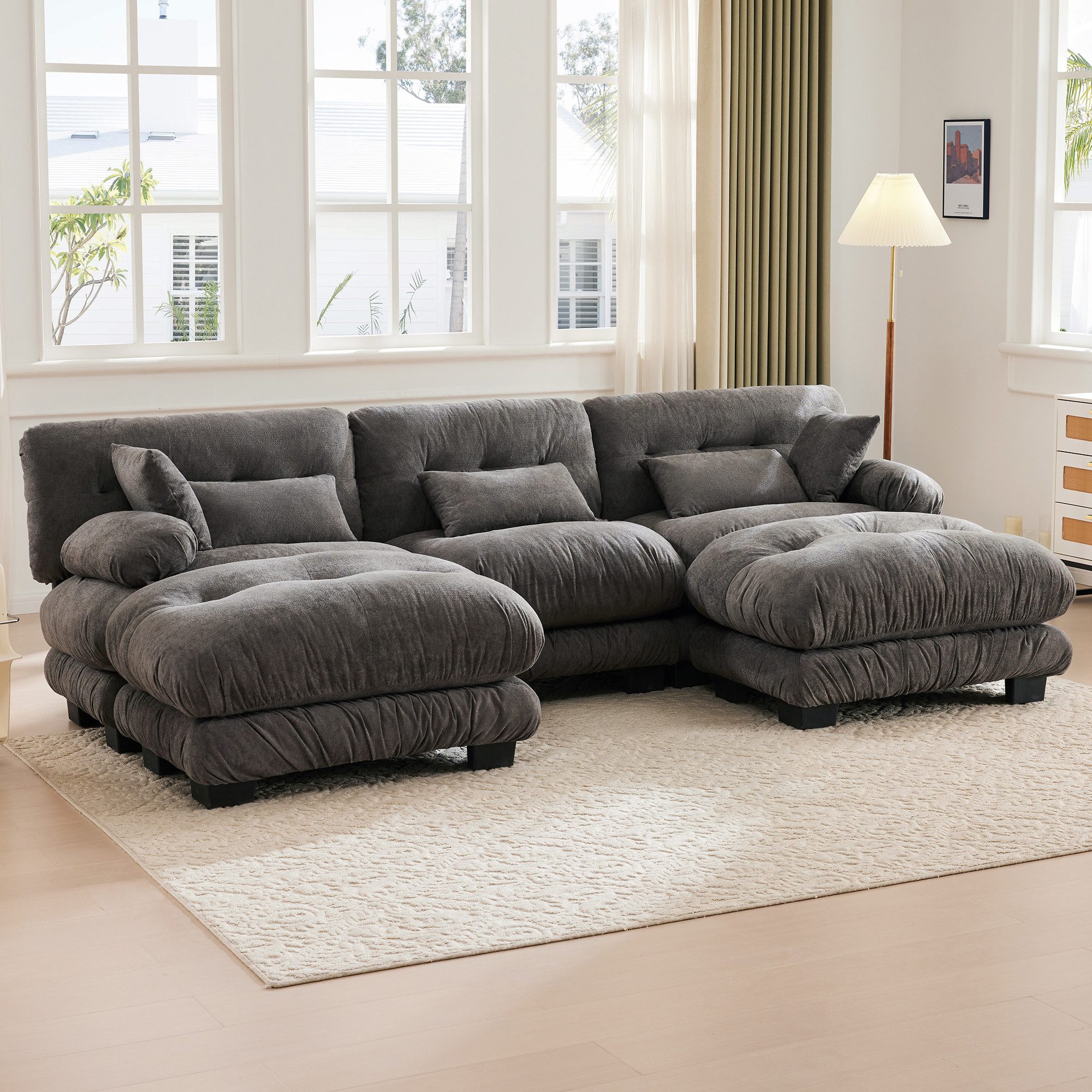 STILVORA Schlafsofa mit bettfunktion,schlafsofa wohnzimmer,sofa 5-Sitzer günstig online kaufen