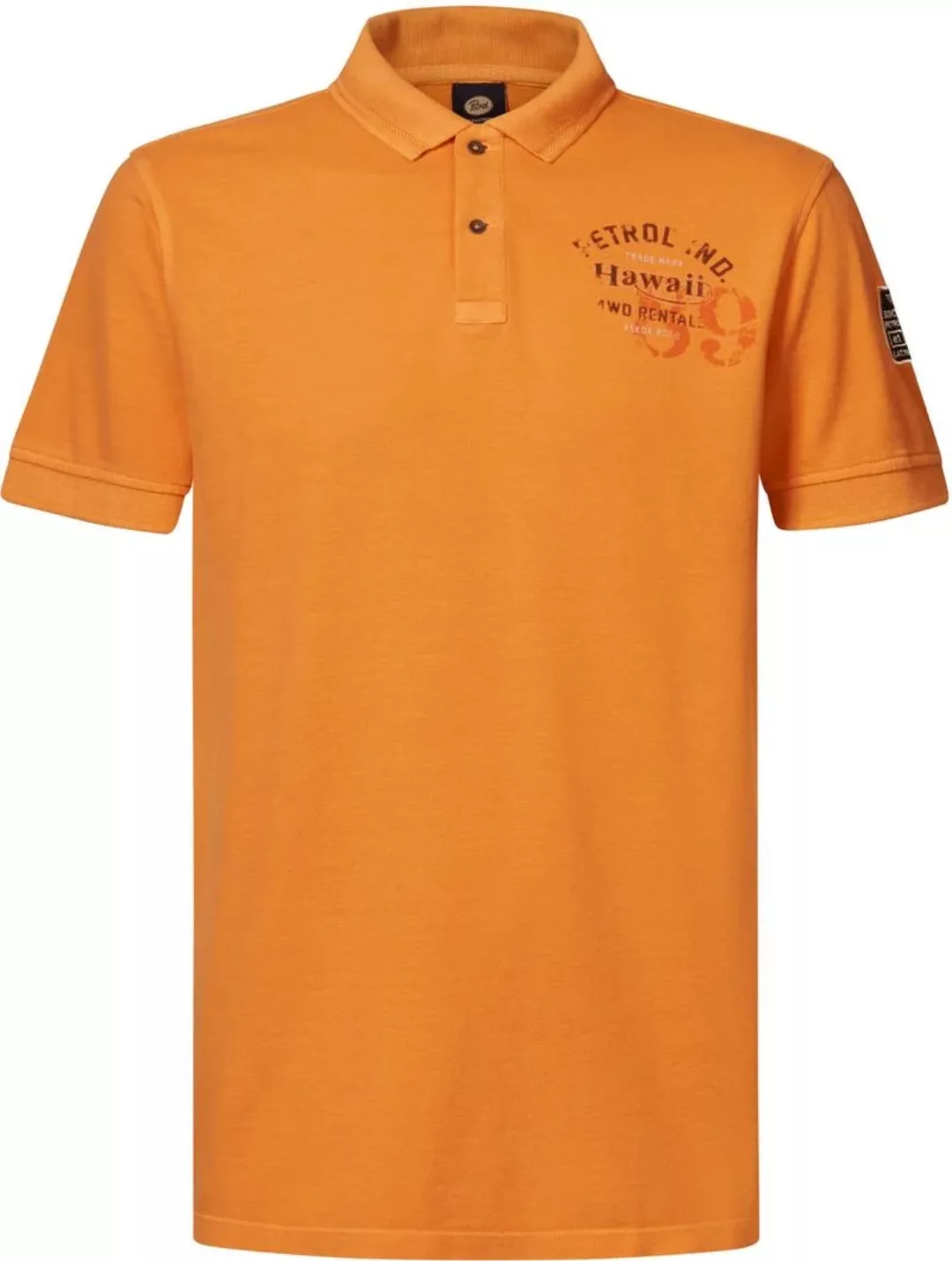 Petrol Poloshirt Meander Orange - Größe M günstig online kaufen