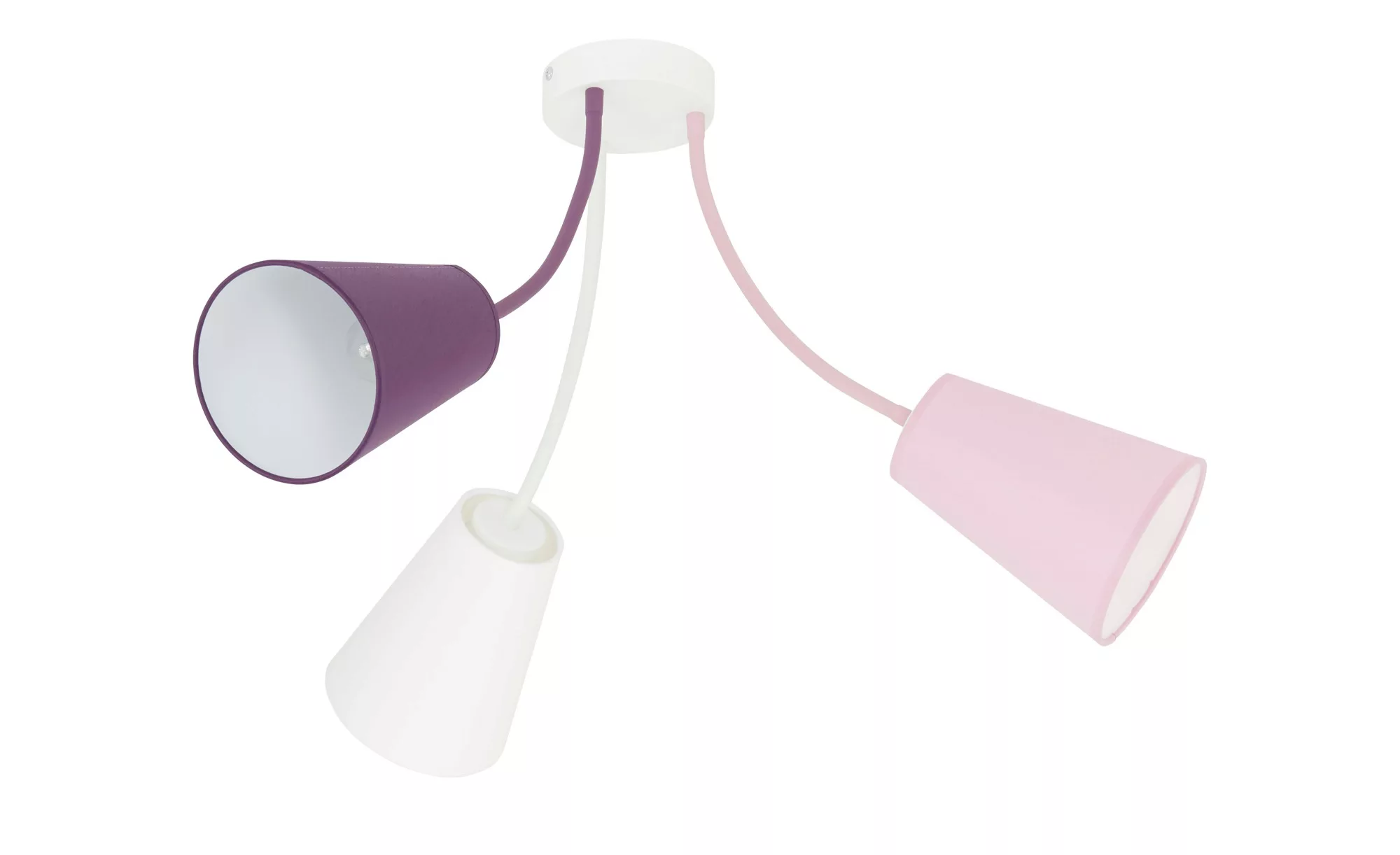 Deckenleuchte, 3-flammig, Schirme violett/lila - lila/violett - 56 cm - Lam günstig online kaufen