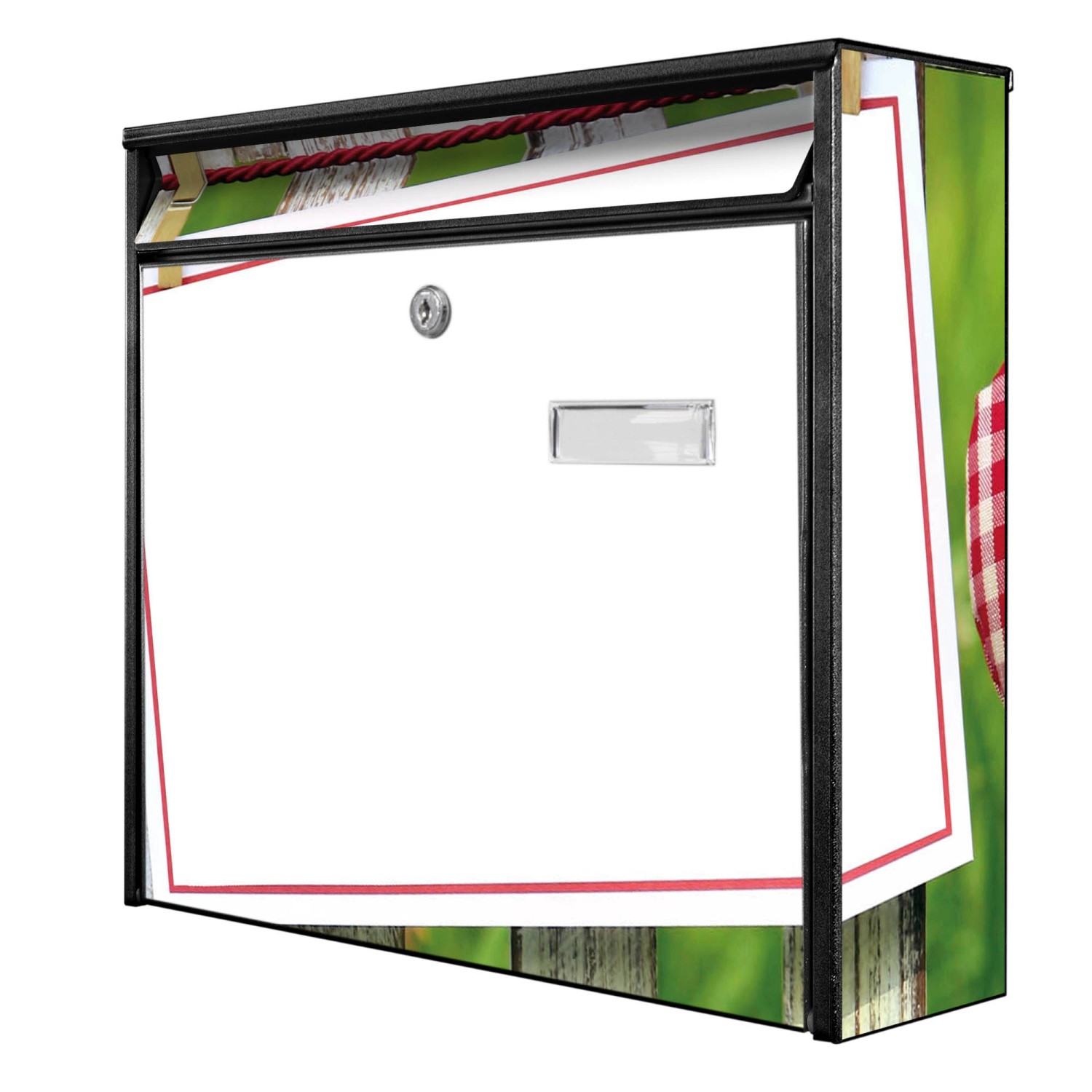 Banjado Briefkasten Schwarz 36.2x32.2x10cm Groß / Inkl. Montagematerial & 2 günstig online kaufen