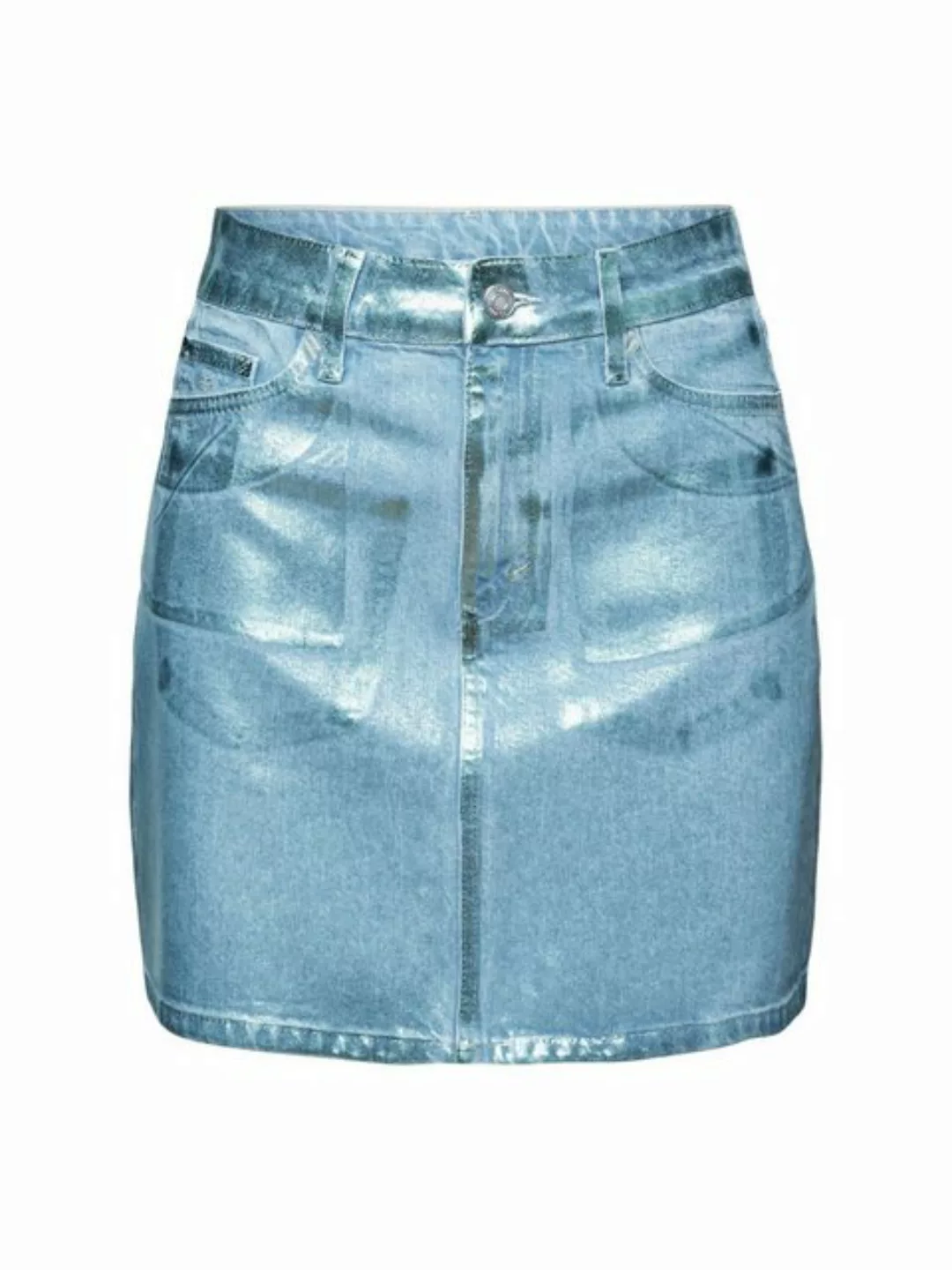 Esprit Jeansrock Jeans-Minirock in Metallic-Optik günstig online kaufen