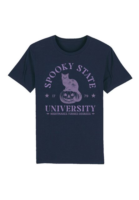 F4NT4STIC T-Shirt Halloween University Spooky state cat Premium Qualität, H günstig online kaufen