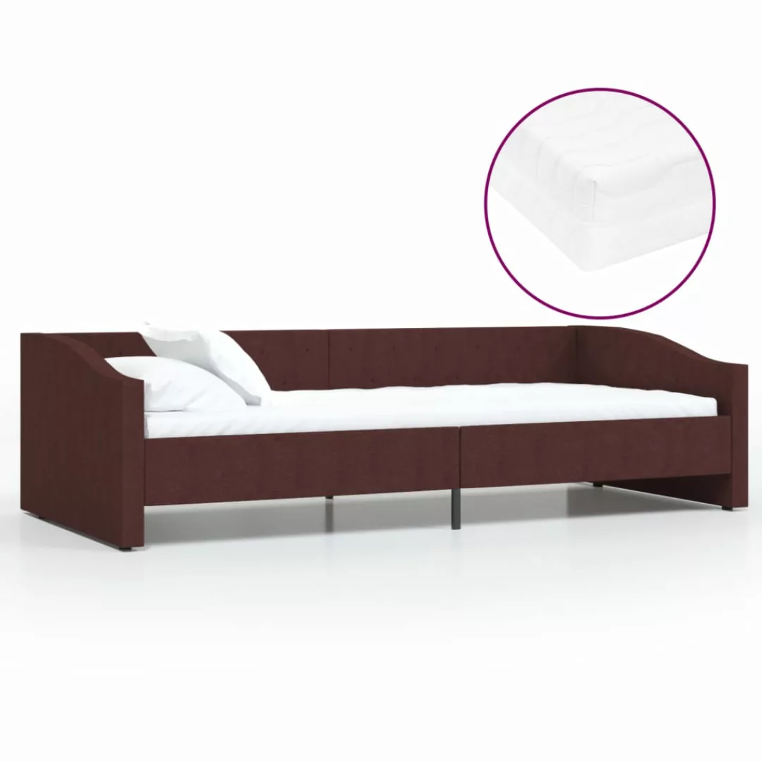 Tagesbett Mit Matratze Usb Lila Stoff 90x200 Cm günstig online kaufen