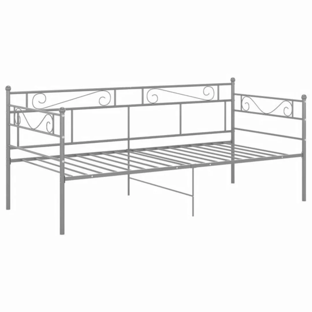 Schlafsofa Bettgestell Grau Metall 90x200 Cm günstig online kaufen