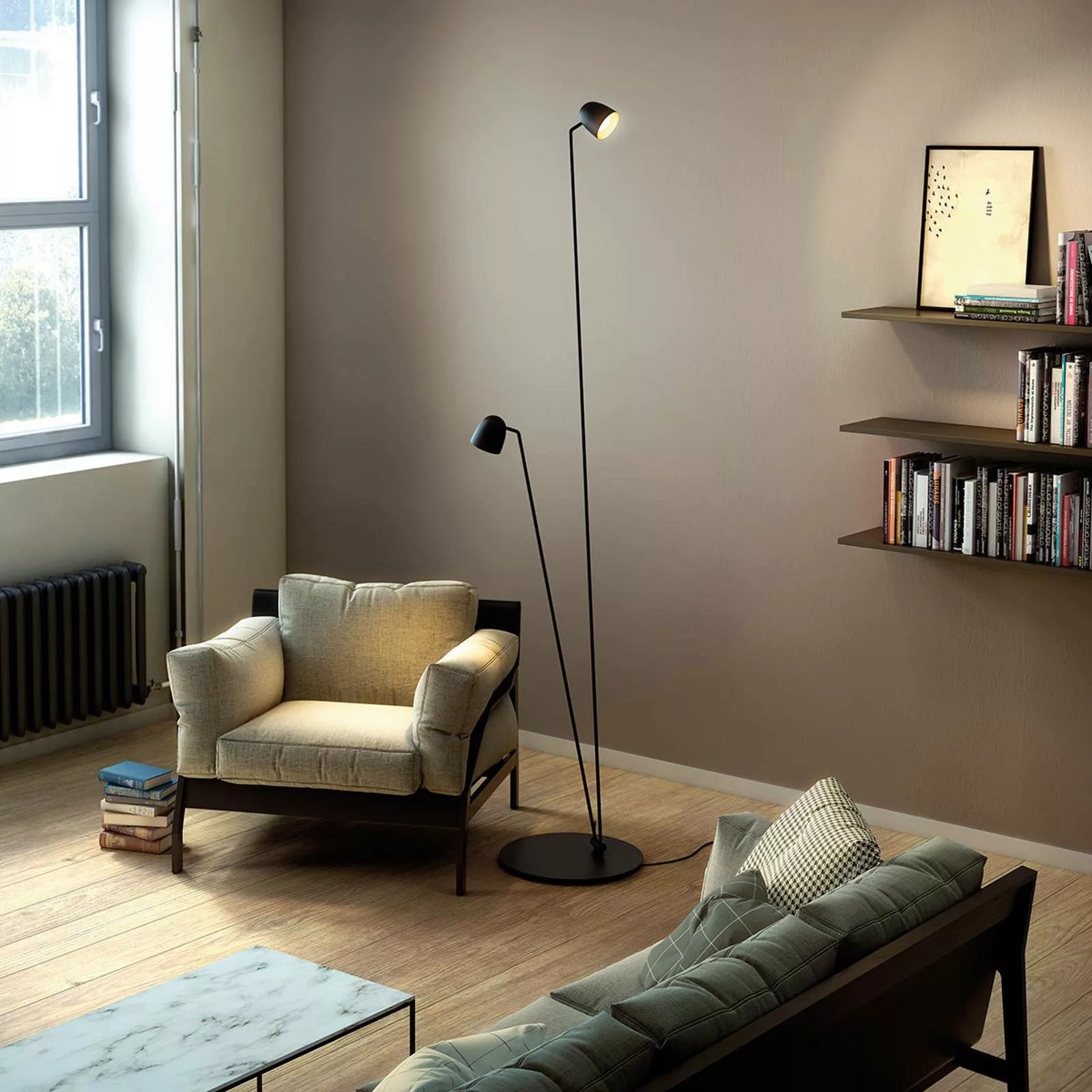 Flexibel ausrichtbare LED-Stehlampe Speers F schw. günstig online kaufen