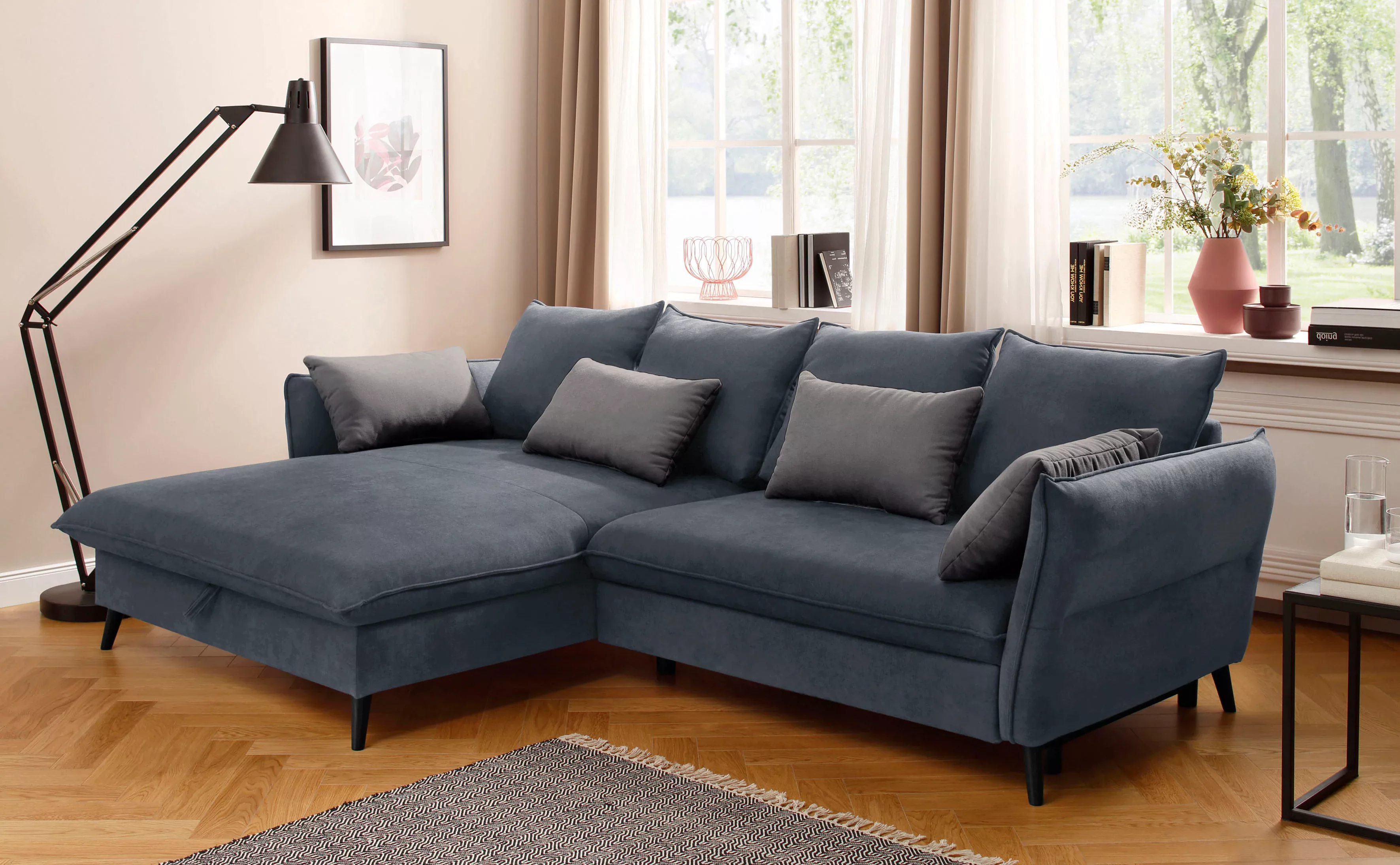 Home affaire Ecksofa "Tirano, moderne Optik, komfortabel, Breite 274cm,L-Fo günstig online kaufen