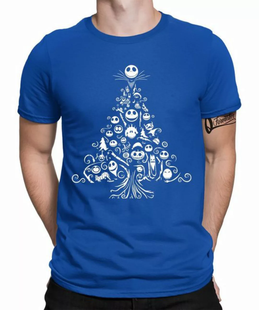 Quattro Formatee Kurzarmshirt Nightmare Before Christmas Weihnachtsbaum - W günstig online kaufen