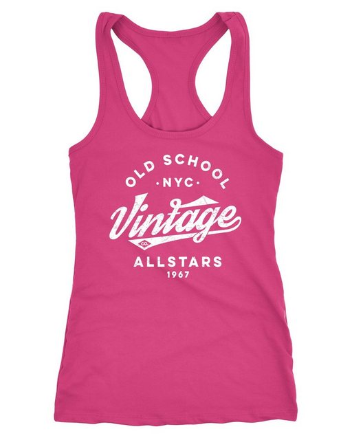 Neverless Tanktop Damen Tank-Top College Style Retro Schriftzug Oldschool V günstig online kaufen