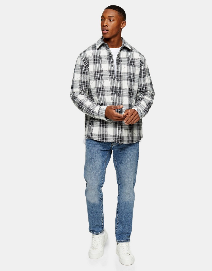 Topman – Schmale Stretch-Jeans aus Bio-Baumwollmischung in mittlerer Waschu günstig online kaufen