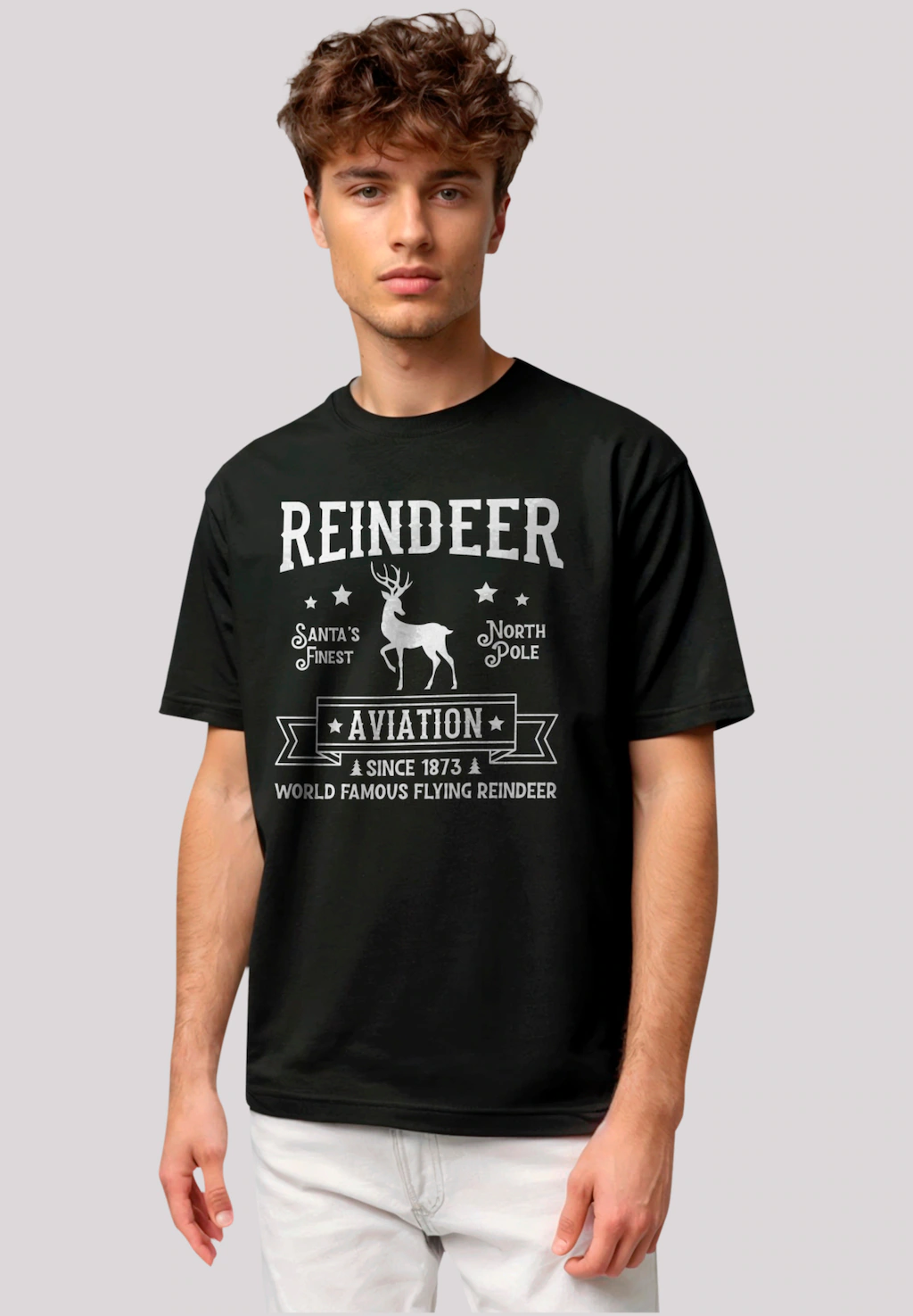 F4NT4STIC T-Shirt "Reindeer Aviation Retro Weihnachts Sign", Premium Qualit günstig online kaufen