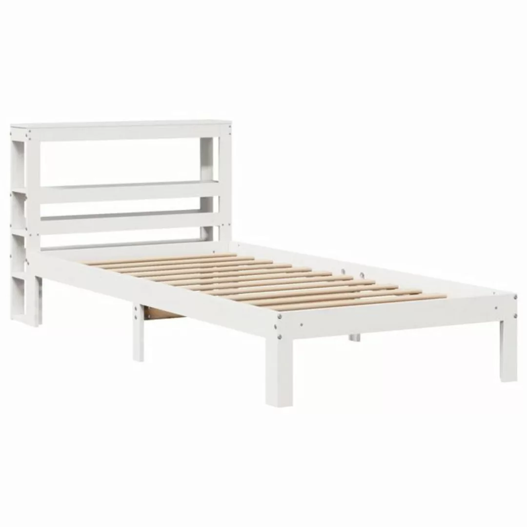 vidaXL Bett Bettgestell mit Kopfteil ohne Matratze Weiß 75x190 cm günstig online kaufen