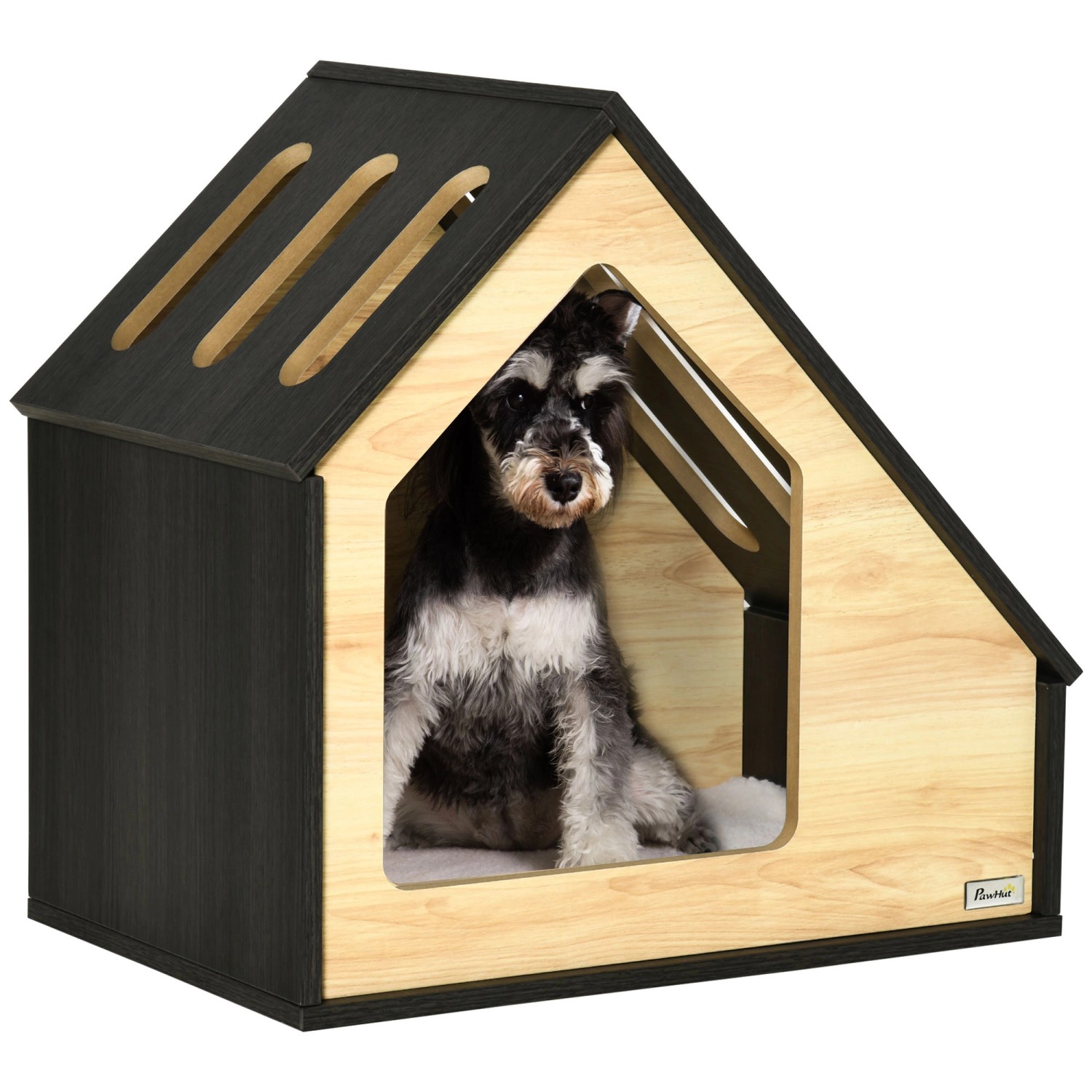 Pawhut Hundehütte mit Kissen und Schrägem Dach 60 x 40 x 59,2 cm günstig online kaufen
