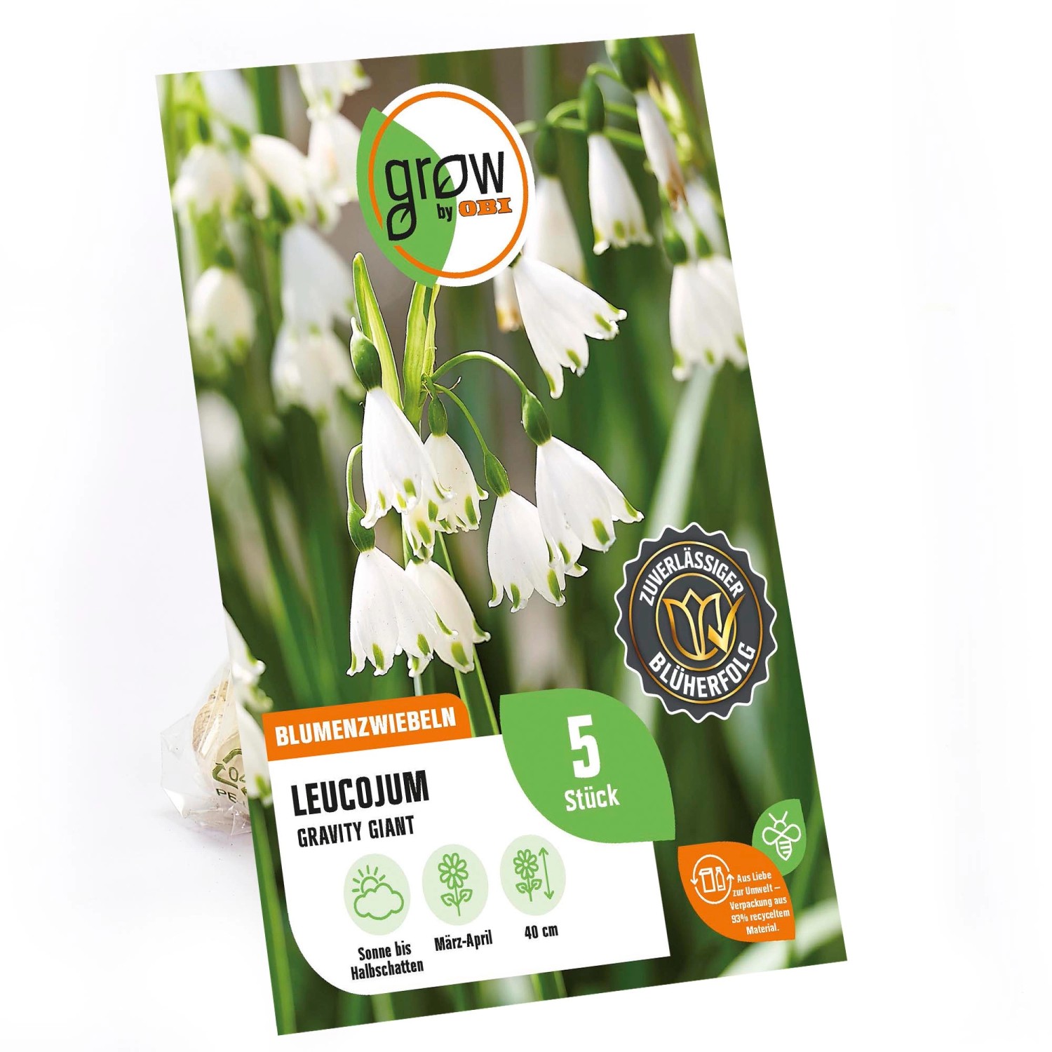 GROW by OBI Sommer-Knotenblume Gravity Giant Weiß 40 cm Leucojum aestivum günstig online kaufen