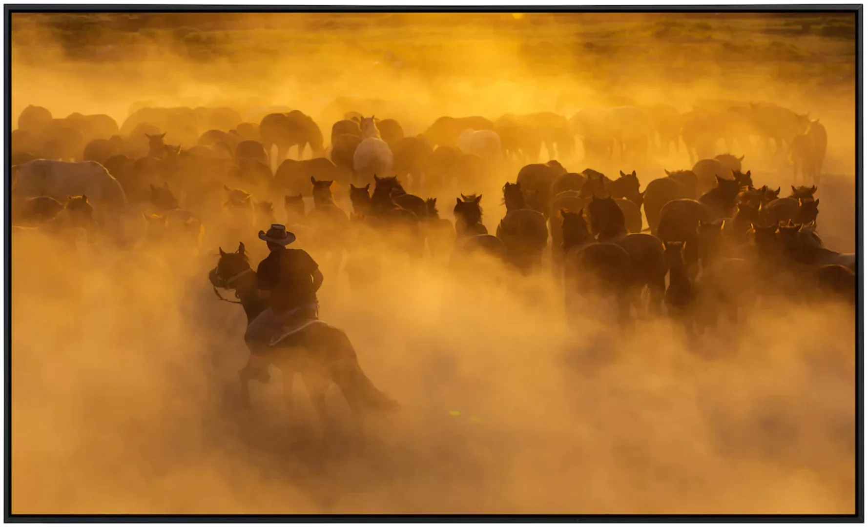 Papermoon Infrarotheizung »Cowboy mit Herde«, sehr angenehme Strahlungswärm günstig online kaufen
