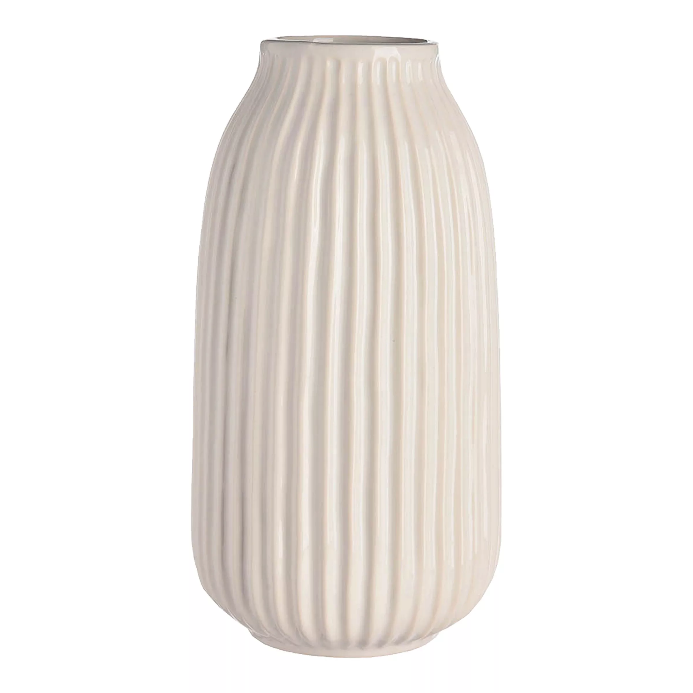 Vase Rillen, D:14cm x H:26cm, weiß günstig online kaufen