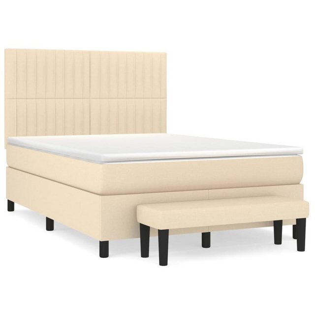 vidaXL Boxspringbett Boxspringbett mit Matratze und Fusshocker Stoff (140 x günstig online kaufen