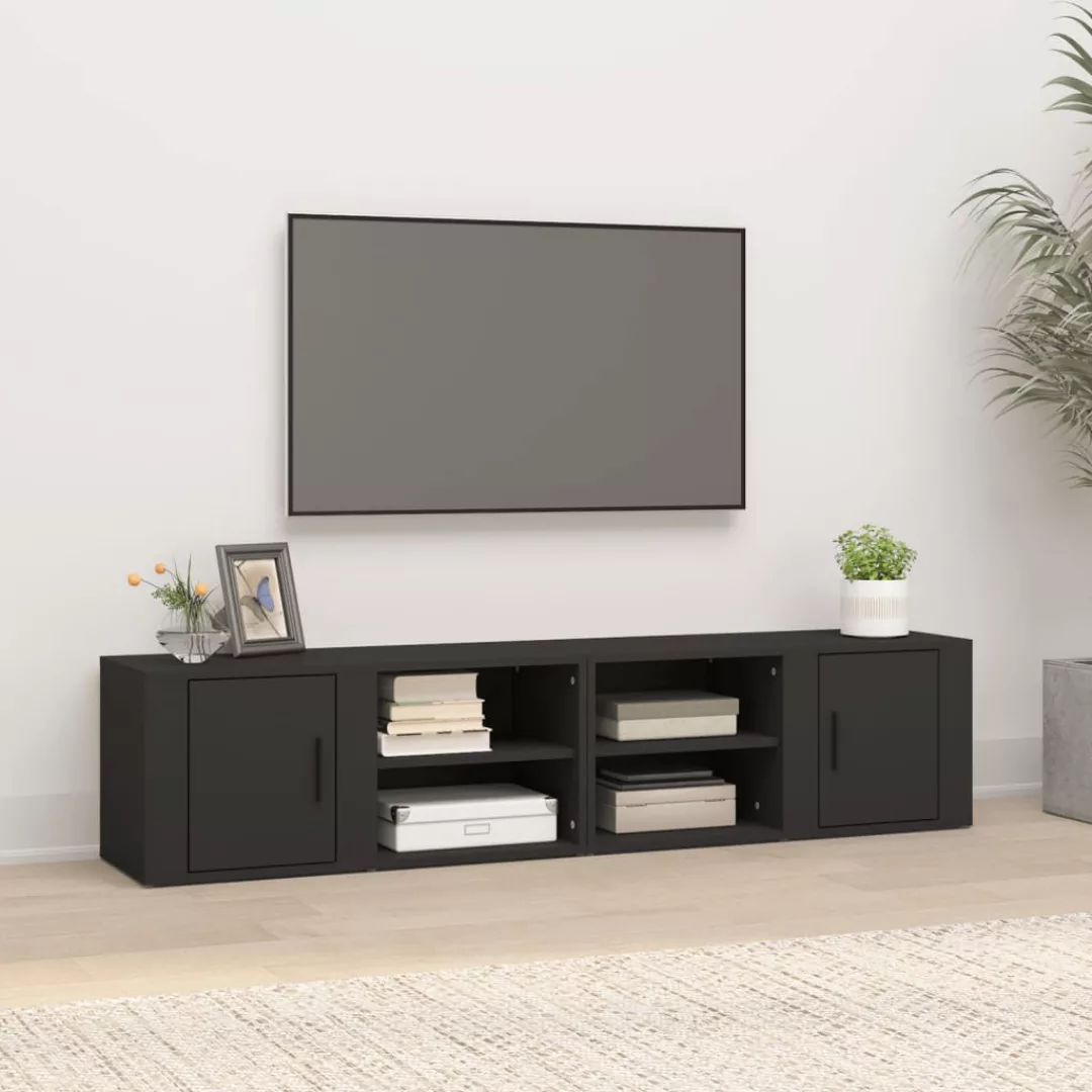 Vidaxl Tv-schränke 2 Stk. Schwarz 80x31,5x36 Cm Holzwerkstoff günstig online kaufen