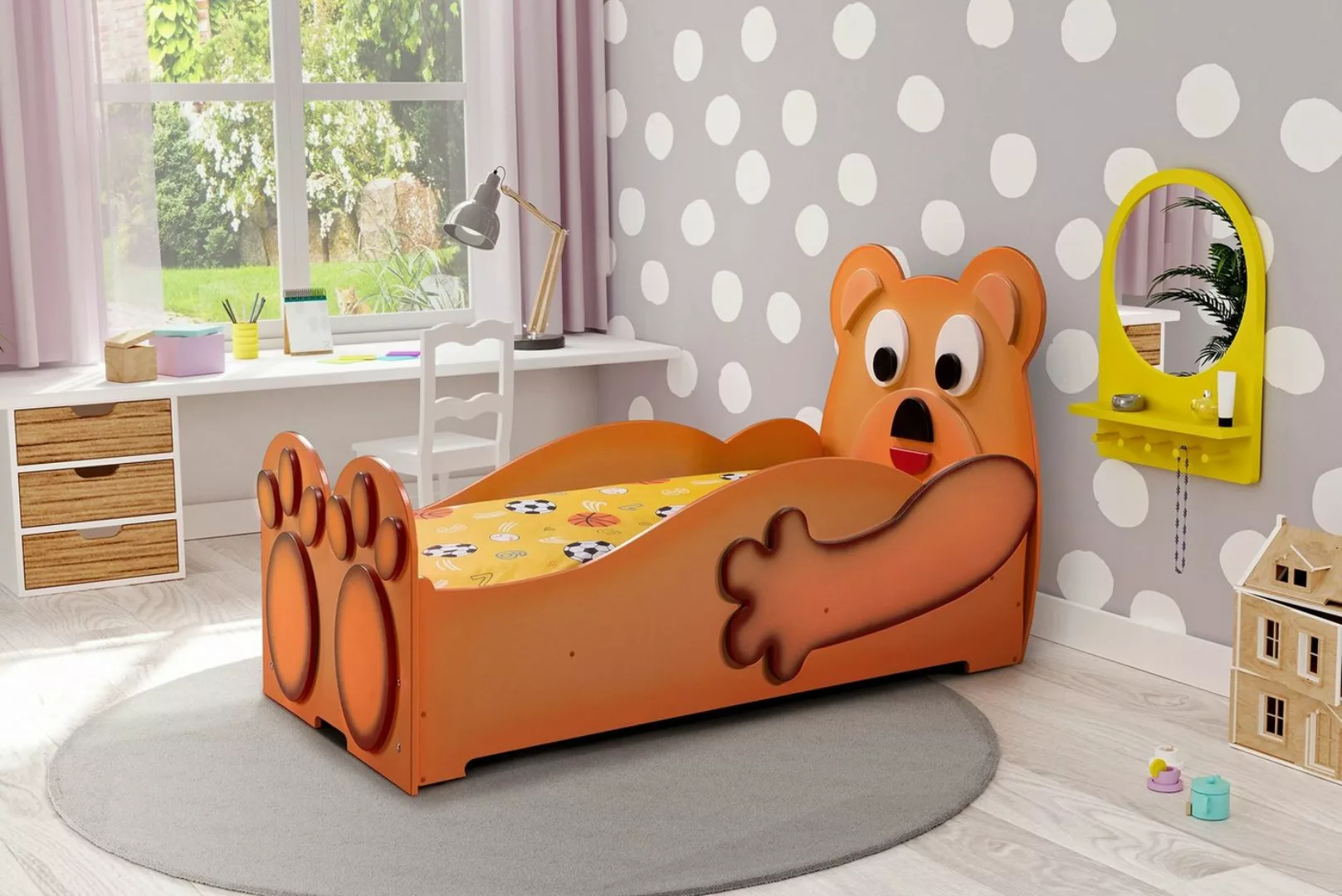 Faizee Möbel Kinderbett [Teddy Bear Small/Big] Kinderzimmerbett in Braun 16 günstig online kaufen