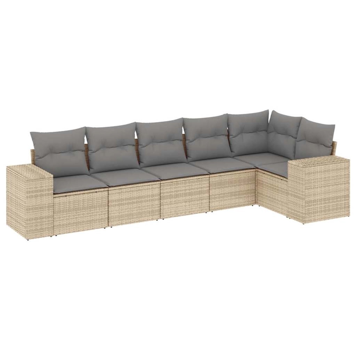 vidaXL 6-tlg Garten-Sofagarnitur mit Kissen Beige Poly Rattan Modell 237 günstig online kaufen