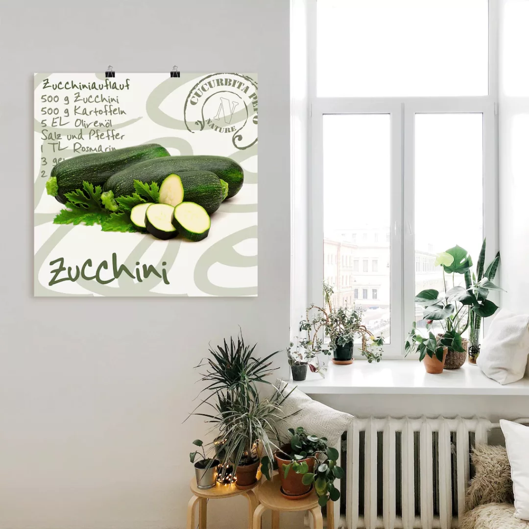 Artland Wandbild "Angeschnittene Zucchini", Lebensmittel, (1 St.), als Alub günstig online kaufen