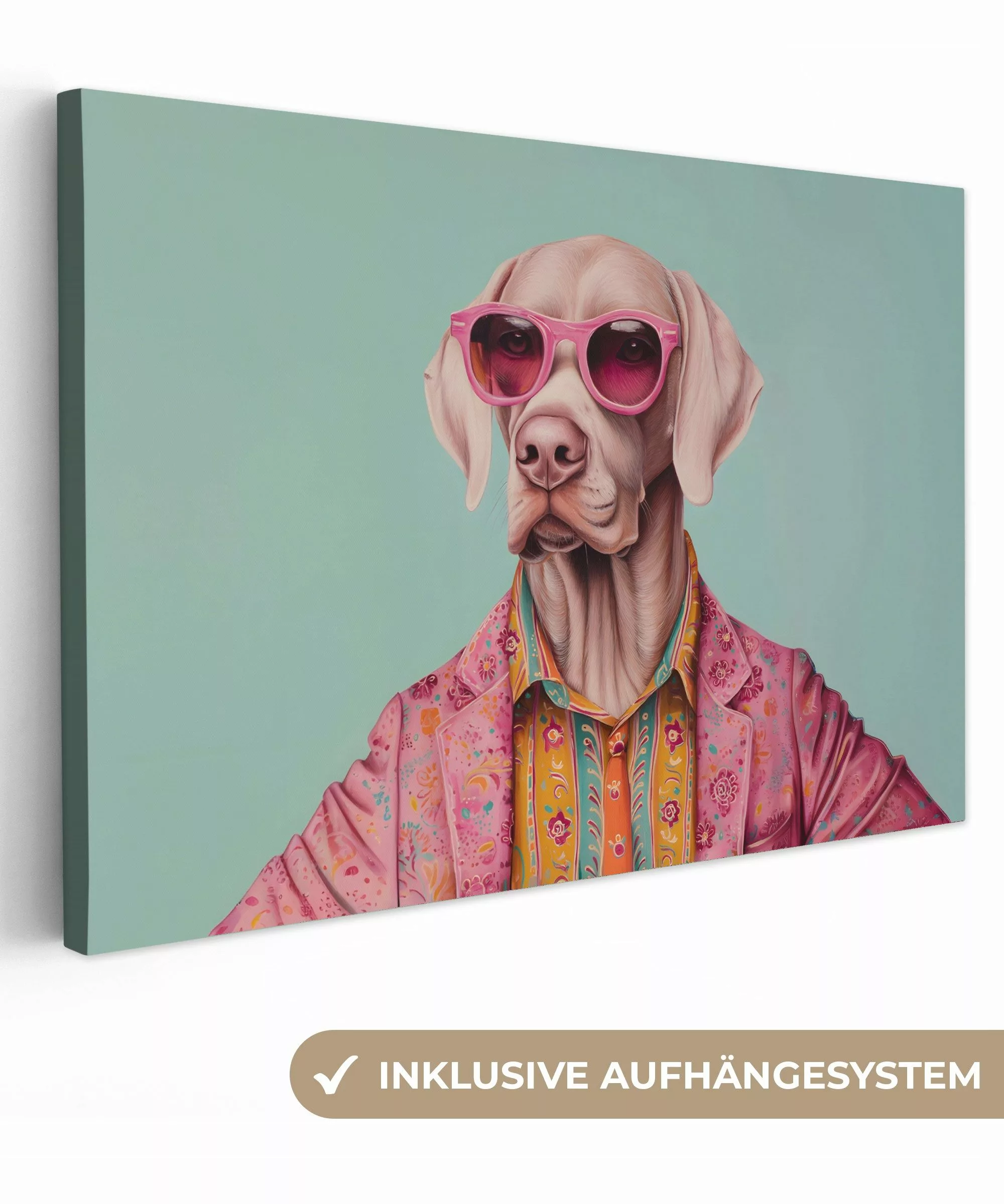 OneMillionCanvasses® Leinwandbild Hund - Hemd - günstig online kaufen