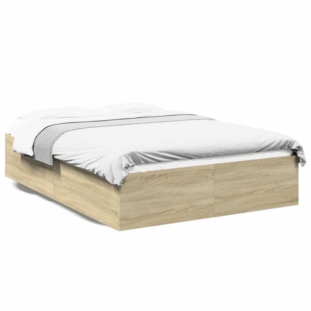 vidaXL Bett Bettgestell Sonoma-Eiche 140x190 cm Holzwerkstoff günstig online kaufen