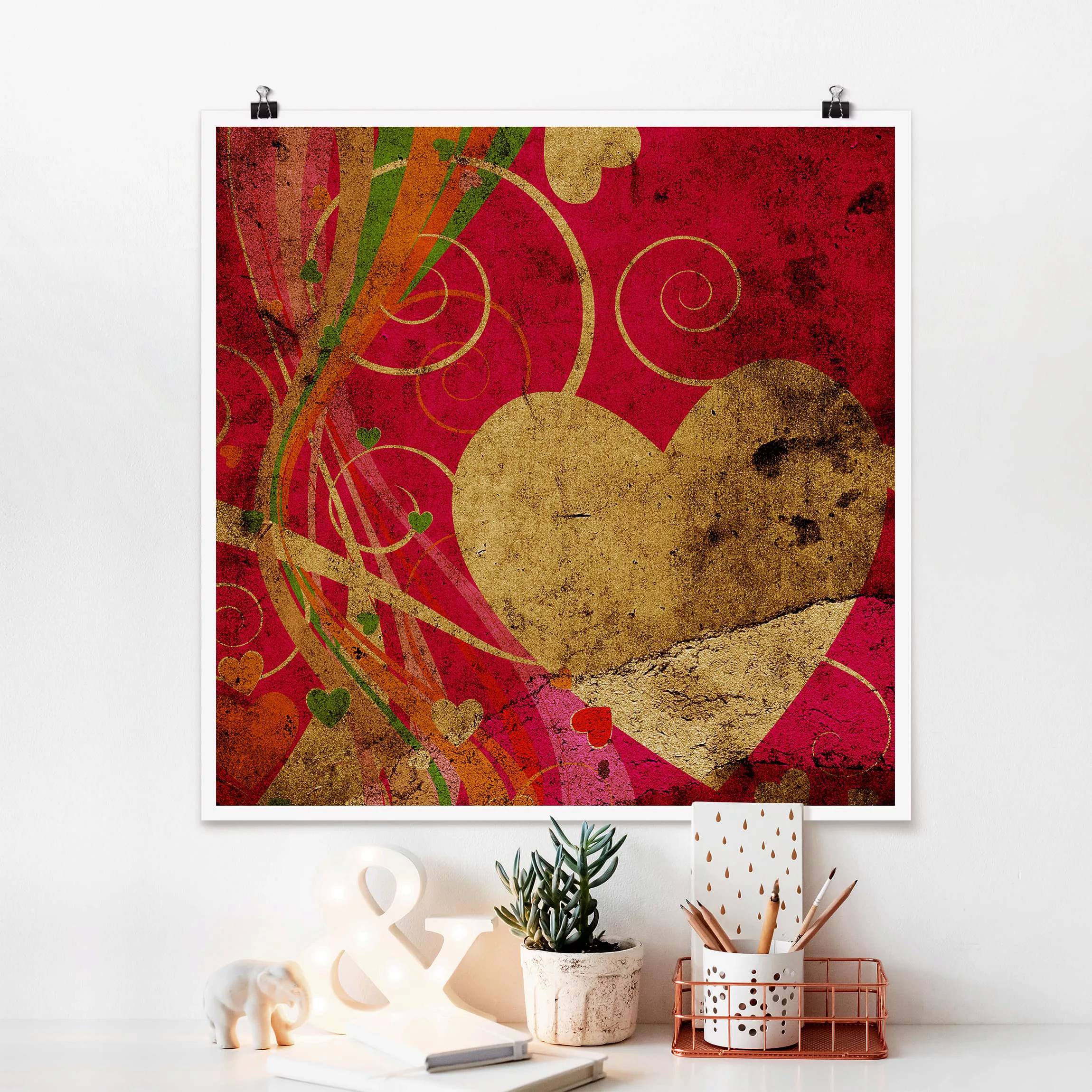 Poster Muster & Texturen - Quadrat Lava Love günstig online kaufen
