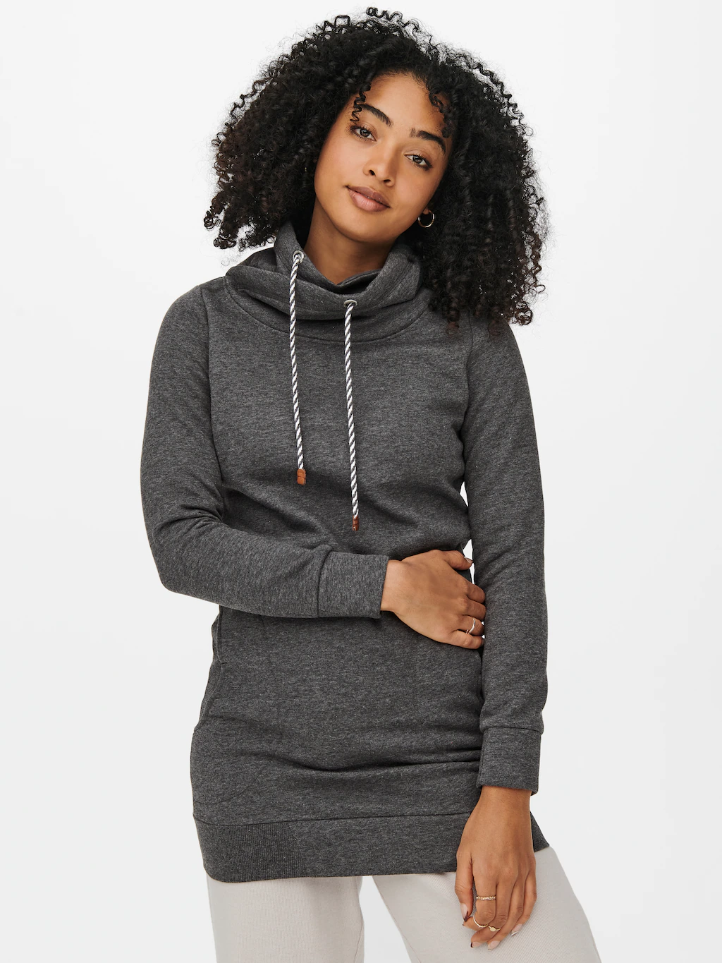 ONLY Sweatshirt "ONLBETTE L/S LONG HIGH NECK SWT" günstig online kaufen