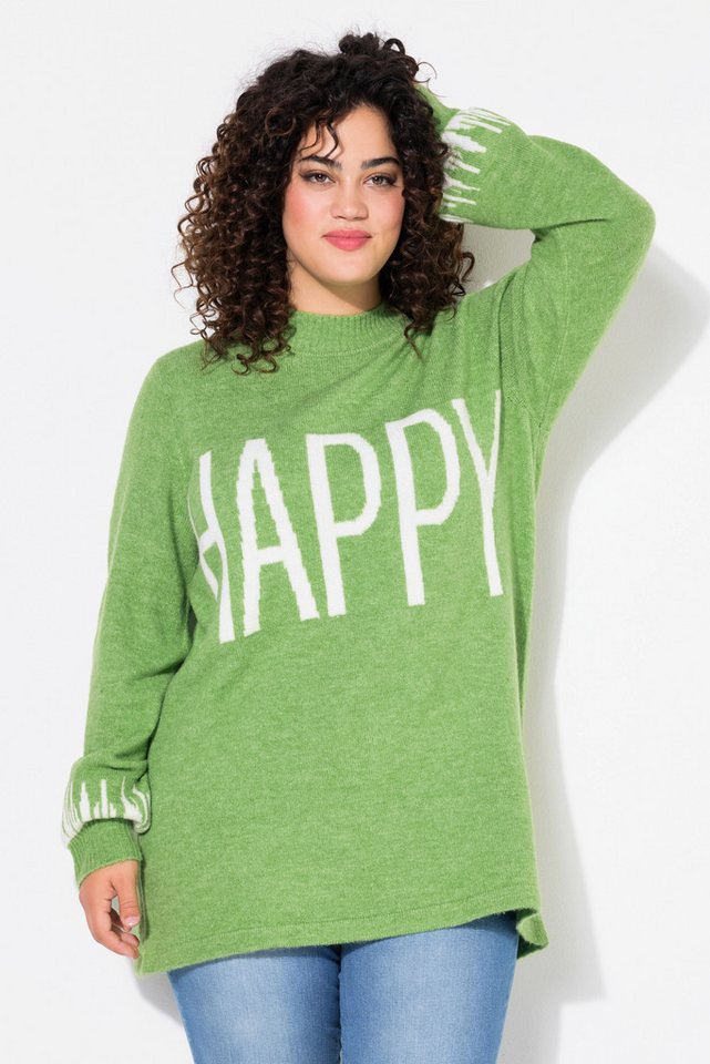 Angel of Style Rollkragenpullover Pullover HAPPY-Statement Ballon-Langarm günstig online kaufen