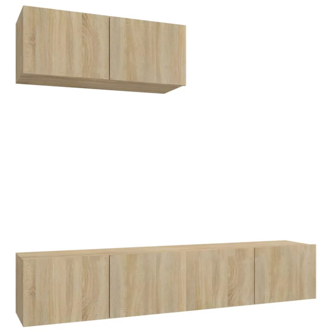 vidaXL TV-Schrank 3-tlg. TV-Schrank-Set Sonoma-Eiche Holzwerkstoff günstig online kaufen