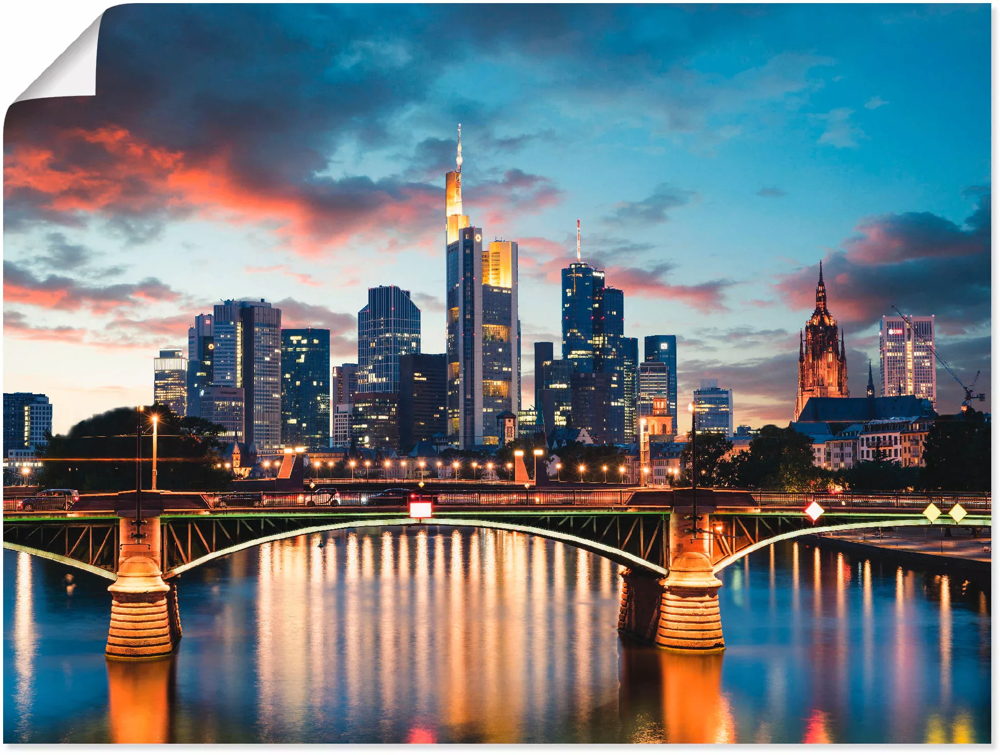 Artland Wandbild »Frankfurt am Main Skyline II«, Deutschland, (1 St.) günstig online kaufen