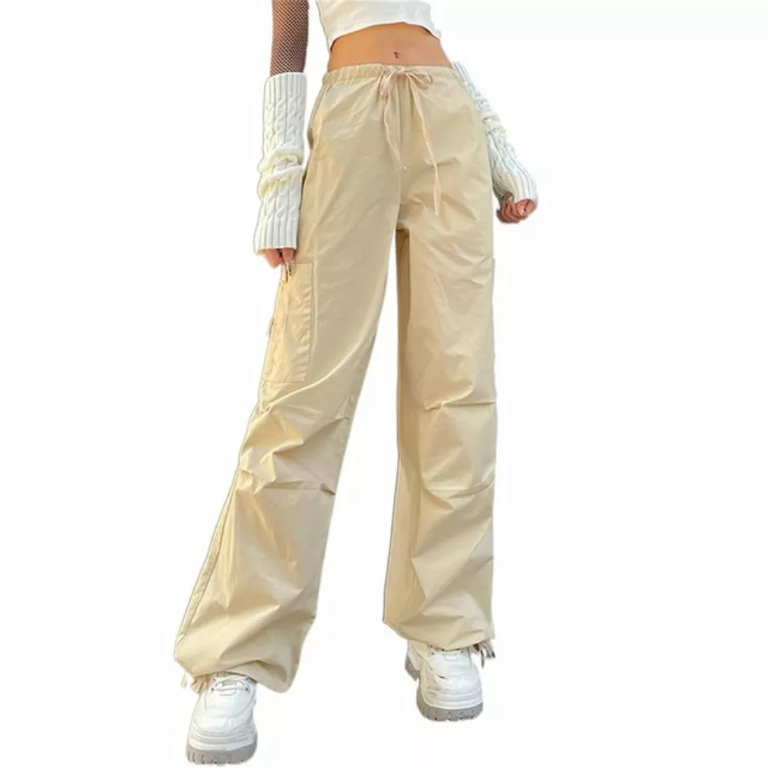 FIDDY Jeanshotpants Cargohose Damen lockere hochtaillierte Hose mit weitem günstig online kaufen