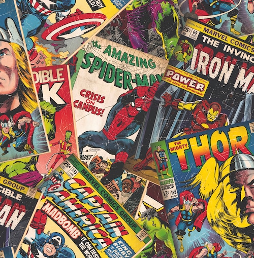 Papiertapete Marvel Cover Story Bunt günstig online kaufen