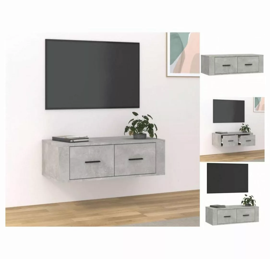 vidaXL TV-Schrank TV-Wandschrank Betongrau 80x36x25 cm Spanplatte Lowboard günstig online kaufen