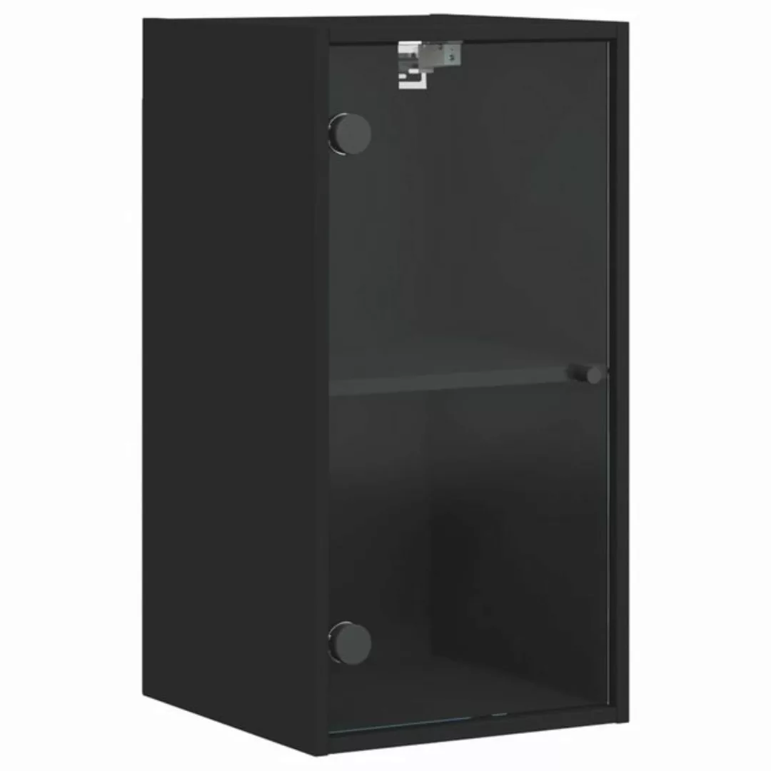 vidaXL Hängeschrank Hängeschrank Wandschrank mit Glastüren Schwarz 35x37x68 günstig online kaufen