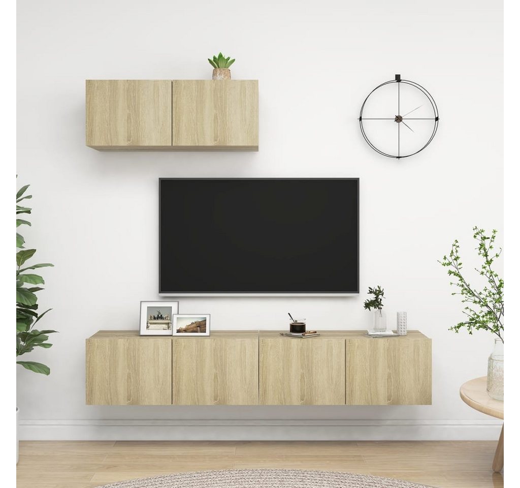 furnicato TV-Schrank TV-Schränke 3 Stk. Sonoma-Eiche Holzwerkstoff günstig online kaufen