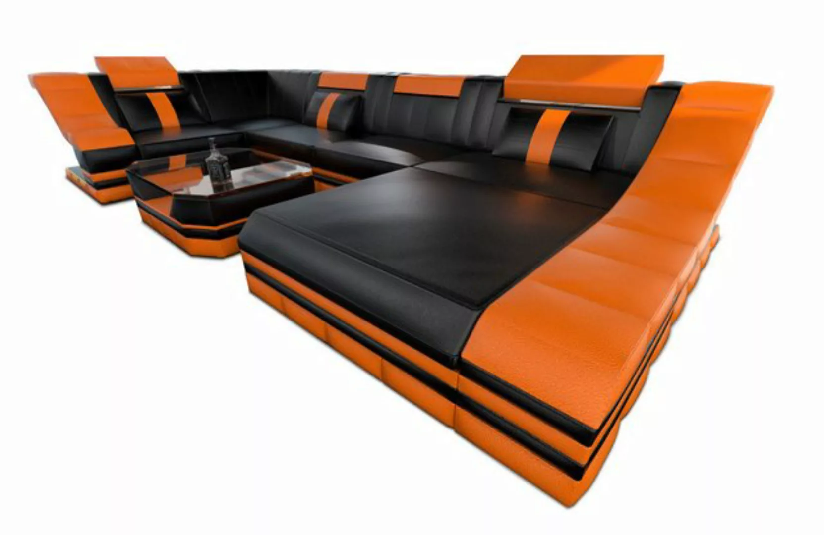 Sofa Dreams Wohnlandschaft Ledersofa Ledercouch Turino U Form Leder Sofa, C günstig online kaufen