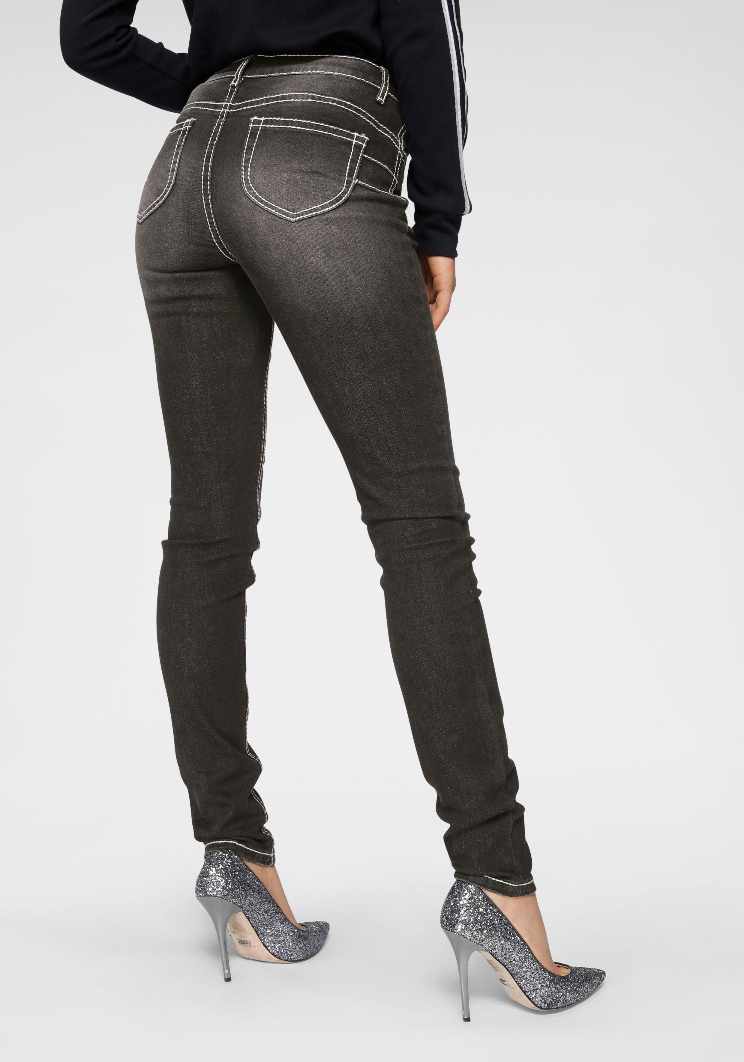 Arizona Slim-fit-Jeans Heavy Washed - Shaping Mid Waist günstig online kaufen
