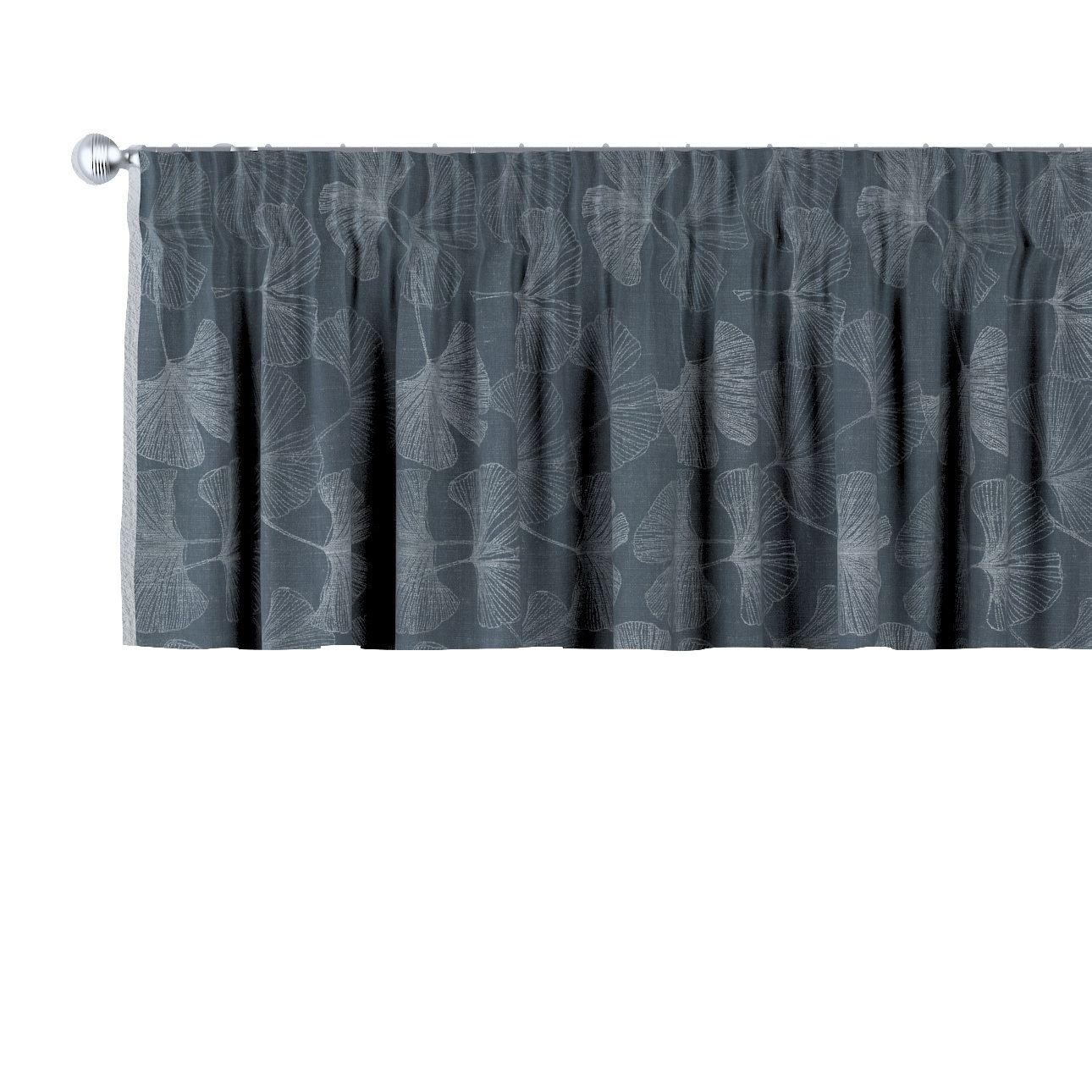 Kurzgardine mit Kräuselband, graphite-silbern, 260 x 40 cm, Flowers (143-52 günstig online kaufen